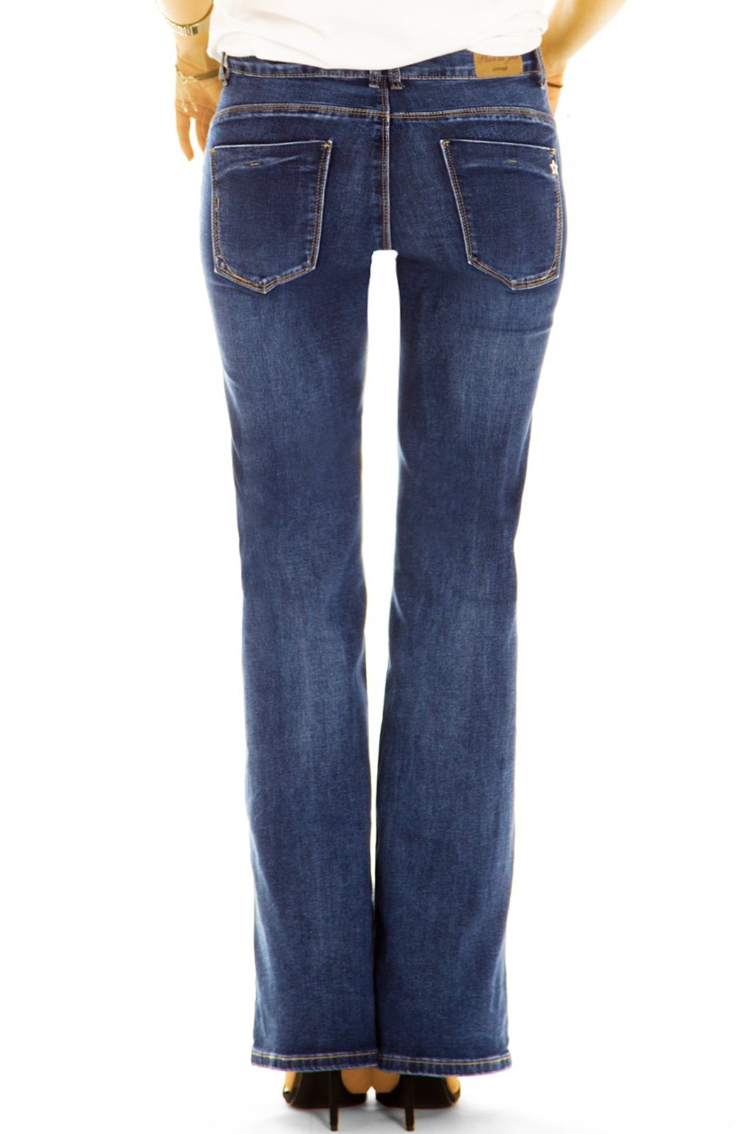 Hose Bootcut-Jeans Stretch-Anteil, - Bootcut j5e Passform - be Medium Damen ausgestellter mit styled 5-Pocket-Style Jeans Waist