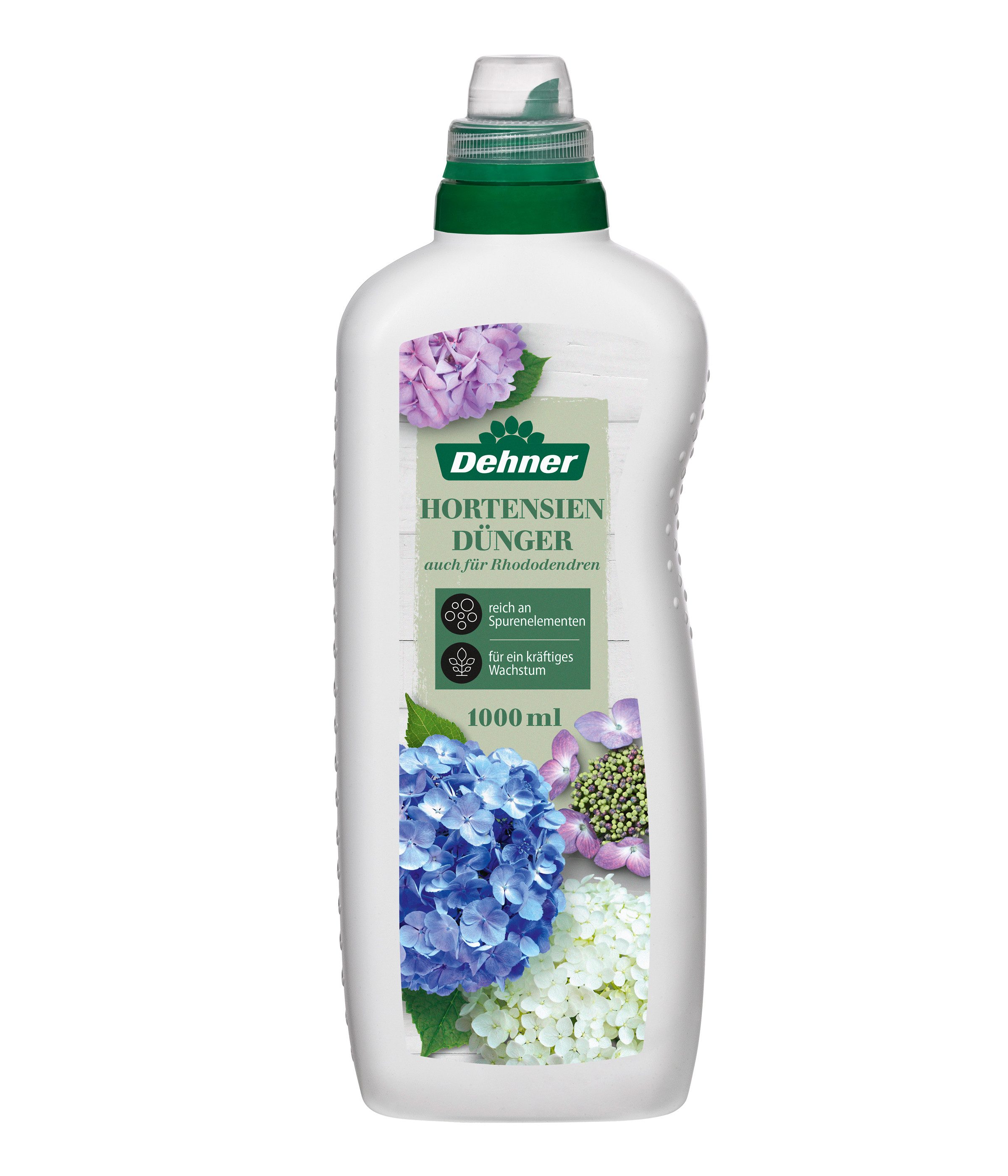 Dehner Gartendünger Hortensiendünger, hochwertiger NPK-Dünger, 1 l, für ca 150 l, 150 l Gießwasser, Flüssigdünger, organisch mit Spurennährstoffen