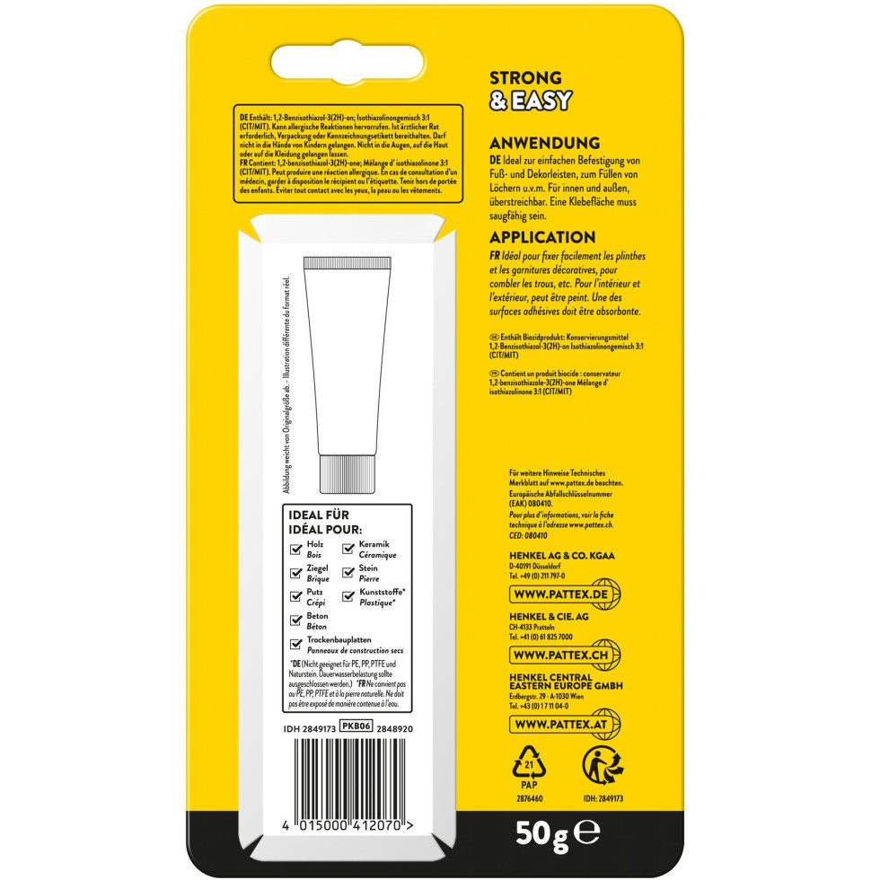 Pattex Montagekleber Pattex Kleben statt Bohren Montagekleber 50 g