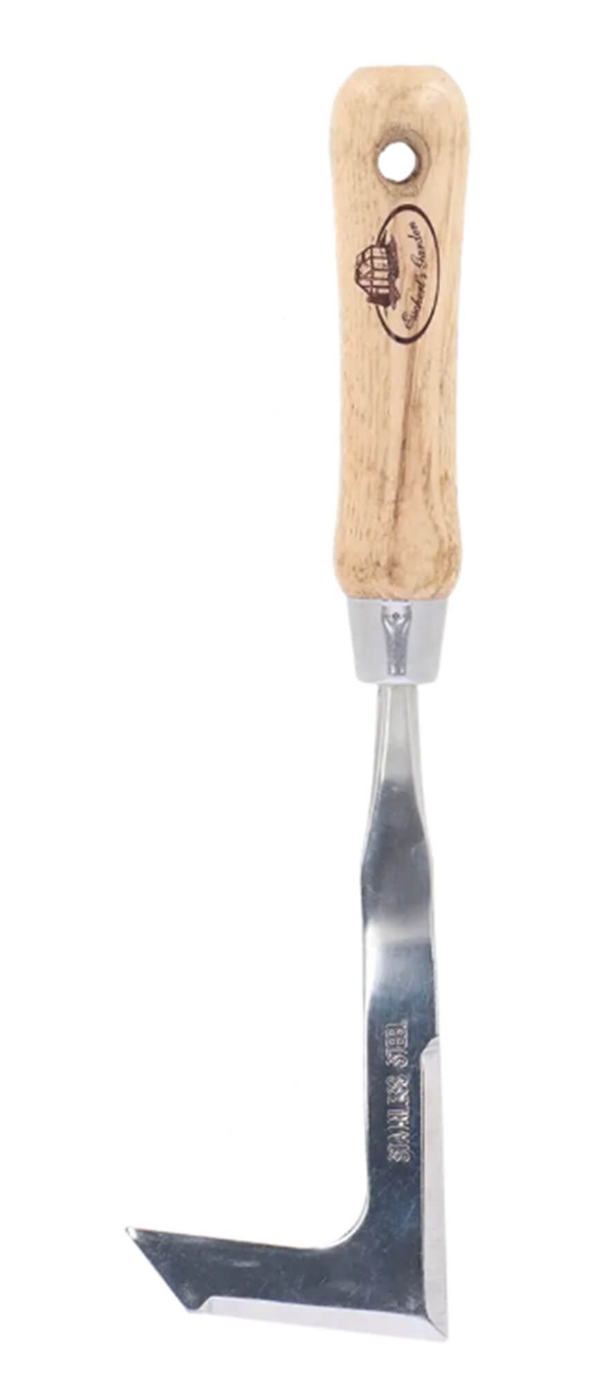 degawo Gartenpflege-Set Fugenkratzer aus Edelstahl mit Eschenholzgriff für Garten und Wege