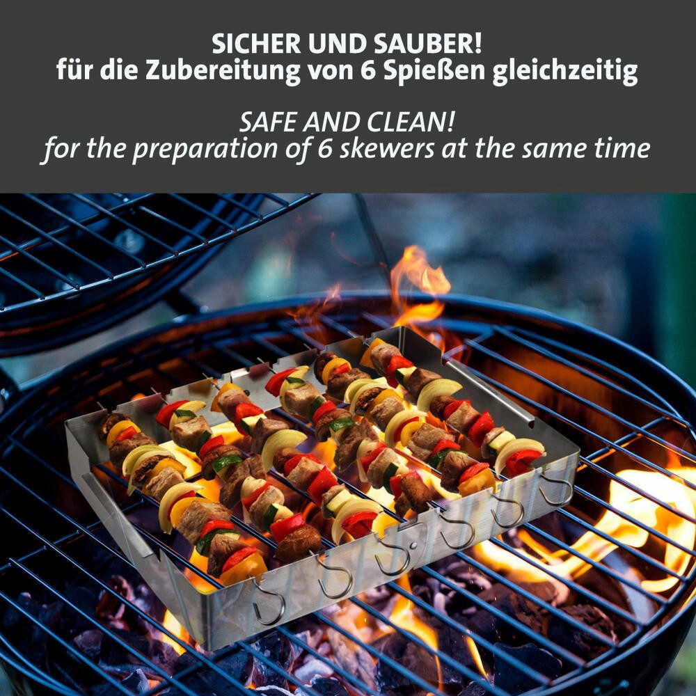 WESTMARK Grillspieß /Grillspießhalter Set 7-tlg. – für die Zubereitung von Schaschlik