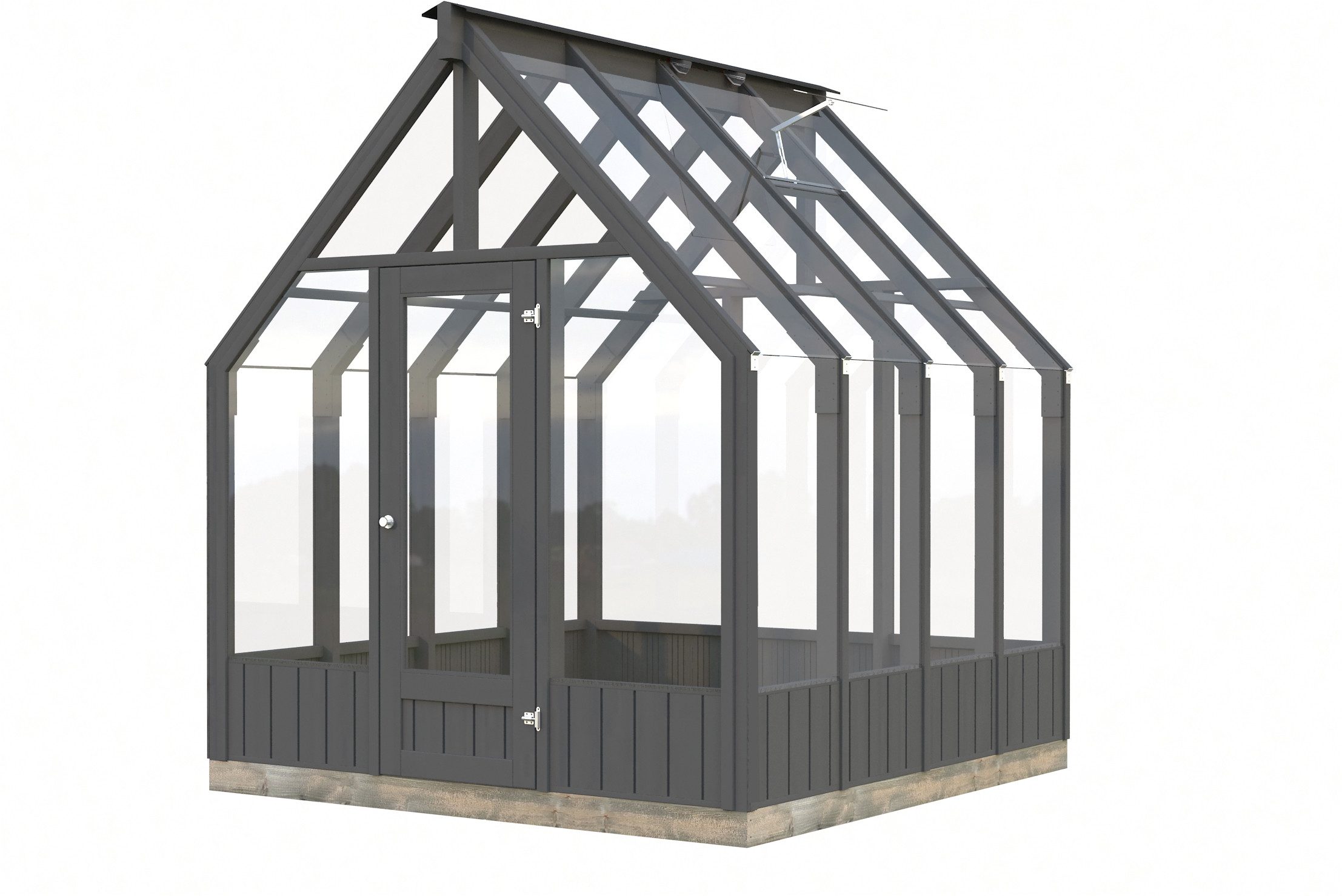 Palmako Gewächshaus Emilia 5,4 m² (RAL7012), BxTxH: 240 x 244 x 286 cm, Set