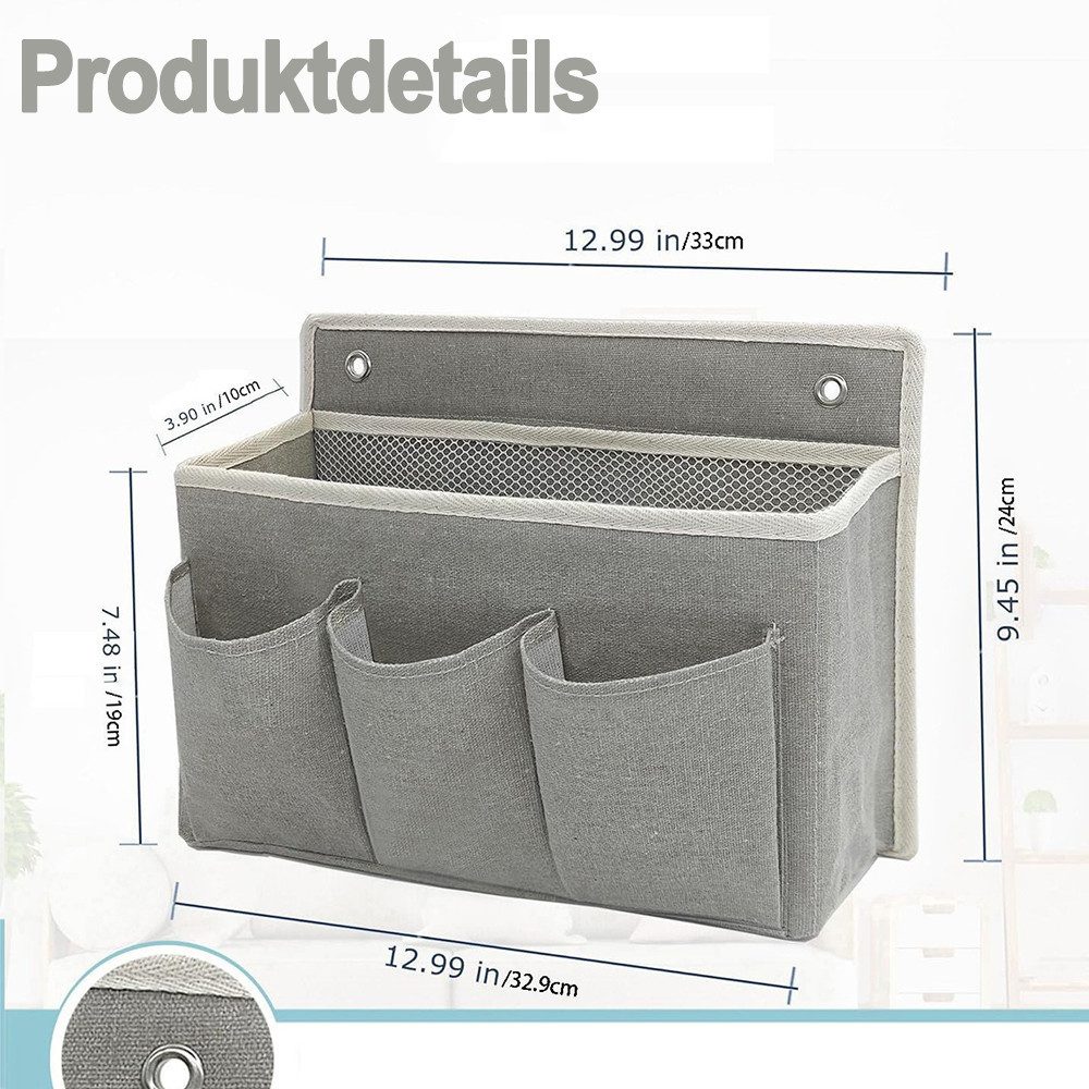 Diwzbyn Hängekorb Hängender Bettkopforganizer,Aufbewahrungsbox,über die Tür hängbar, ideal für Schlafzimmer, Küche und Büro,Praktische Betttasche