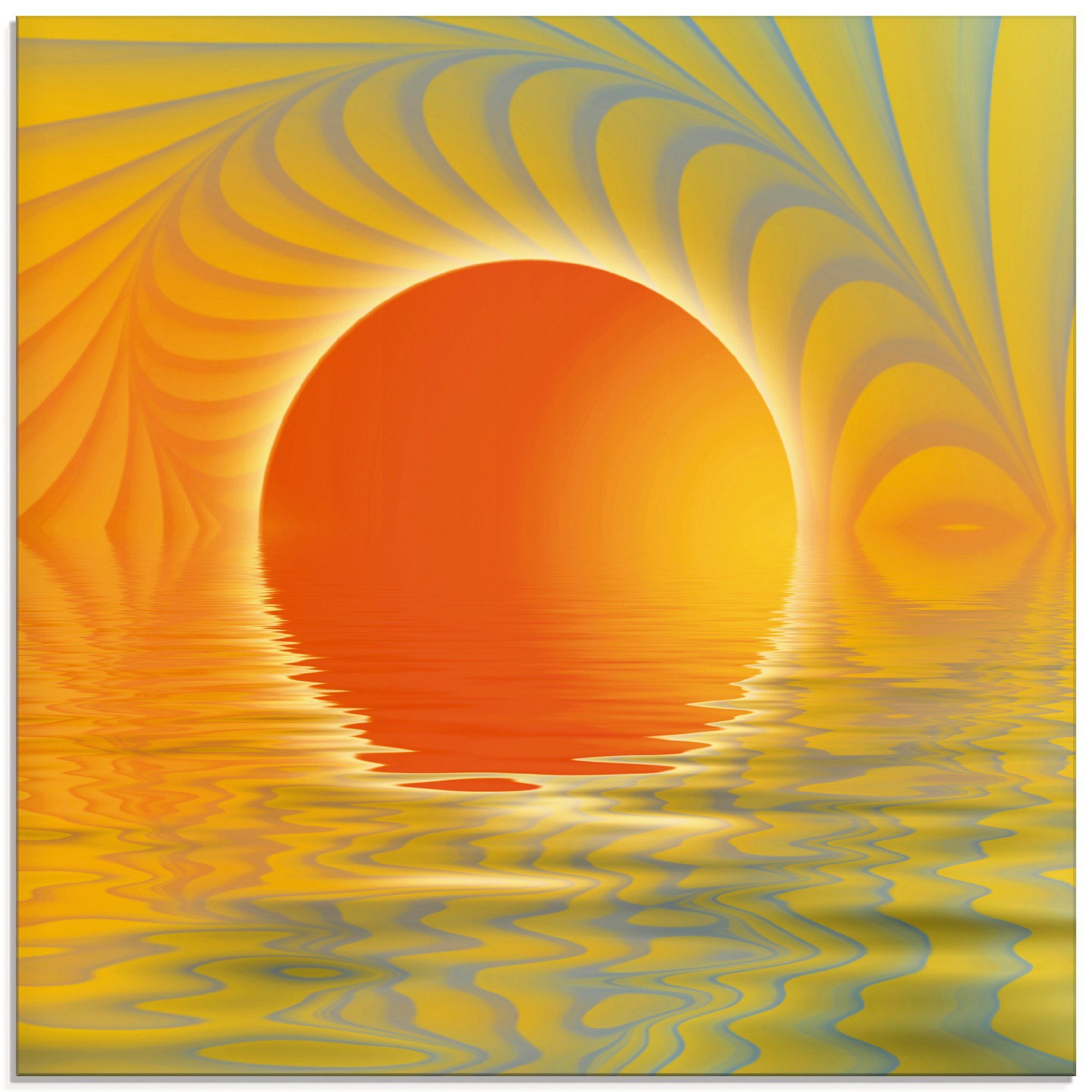 Größen Muster Sonnenuntergang, Artland verschiedenen St), Glasbild Abstrakter in (1