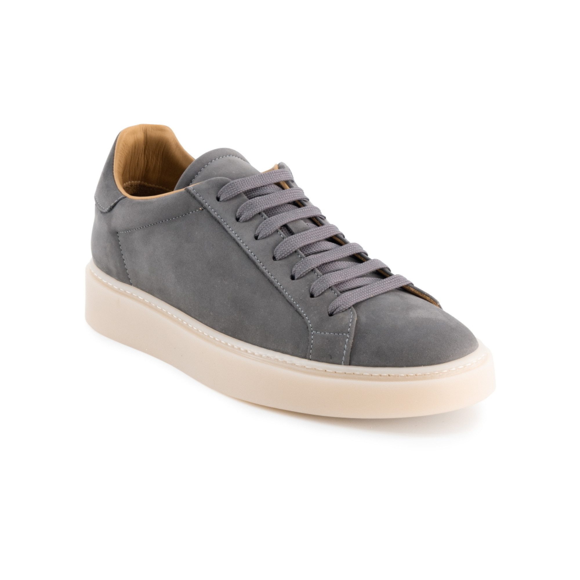 Prime Shoes Prime Shoes GROOVER Herren Sneaker Nubuk Lavagne/Grau Schnürschuh