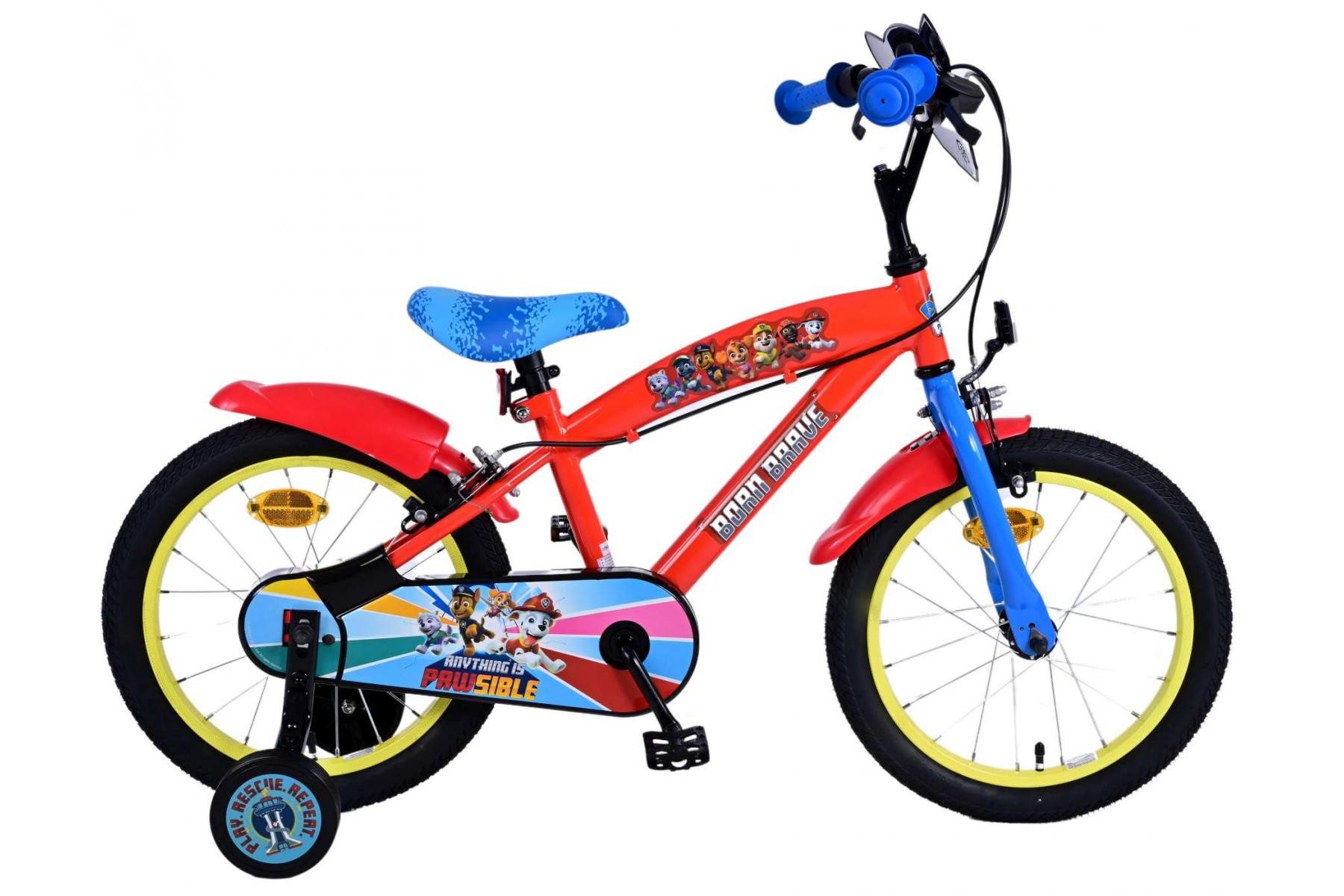 Kinderfahrrad Volare Paw Patrol - Jungen - 16 Zoll - Rot - Zwei Handbremsen
