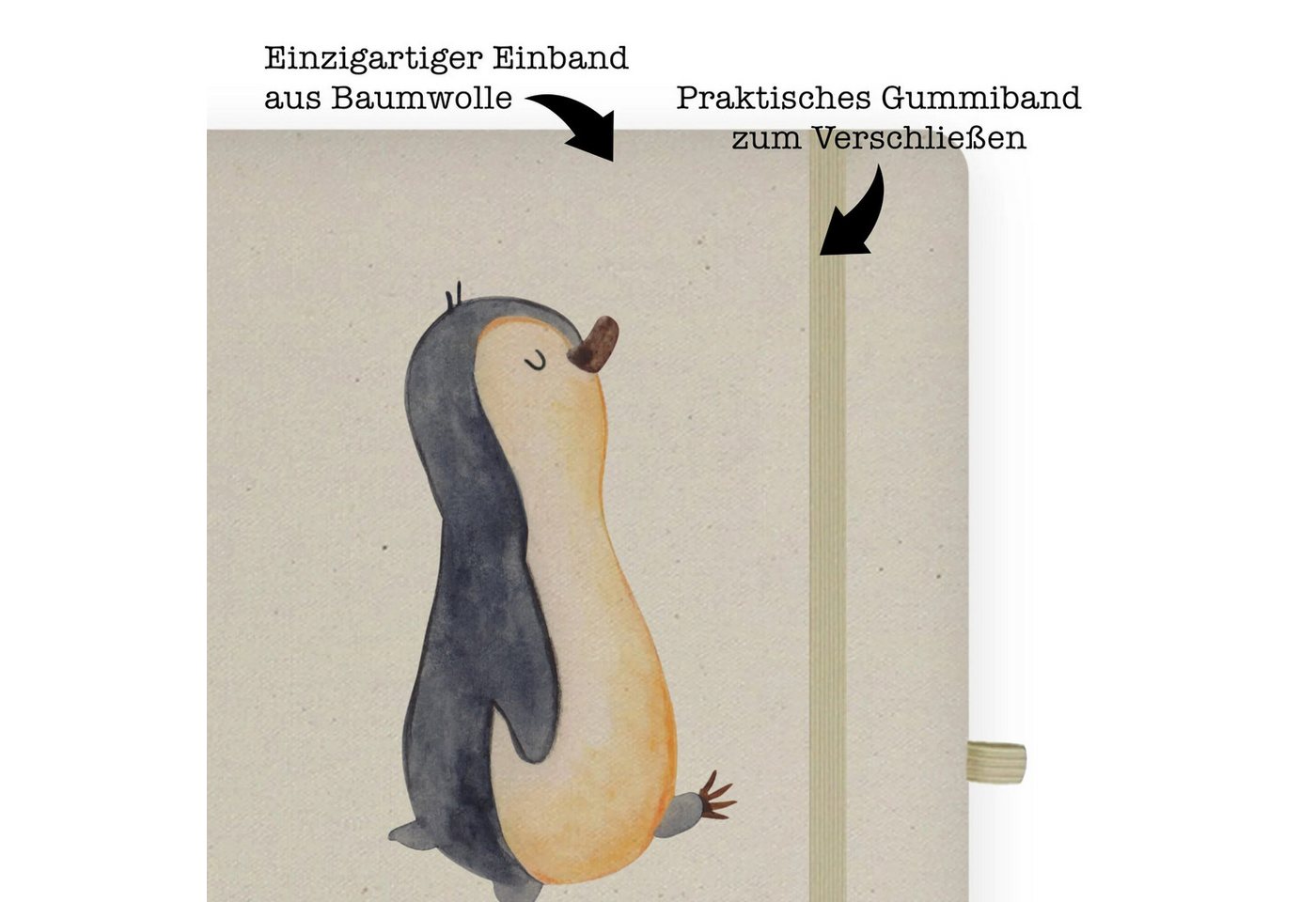 Thumbnail - Mr. & Mrs. Panda Notizbuch Pinguin marschieren - Transparent - Geschenk, Langschläfer, DIN A4 Un Mr. & Mrs. Panda, Bezau...