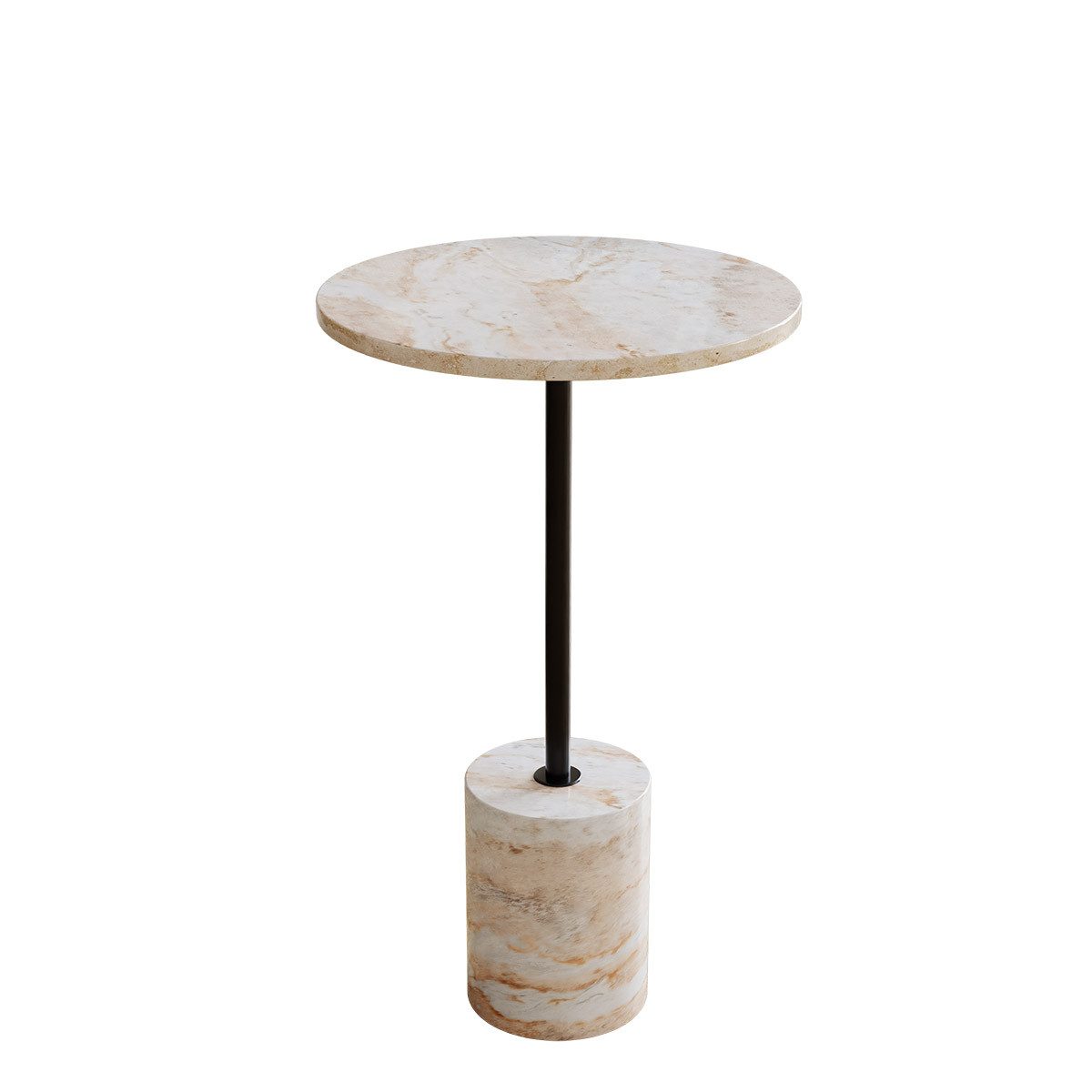 Liadomo Beistelltisch Goro, Couchtisch, Wohnzimmertisch, Marmortisch, Sofatisch (drei verschiedene Farben), massiver Marmortisch rund Ø 36 cm – für Wohnzimmer & Schlafzimmer