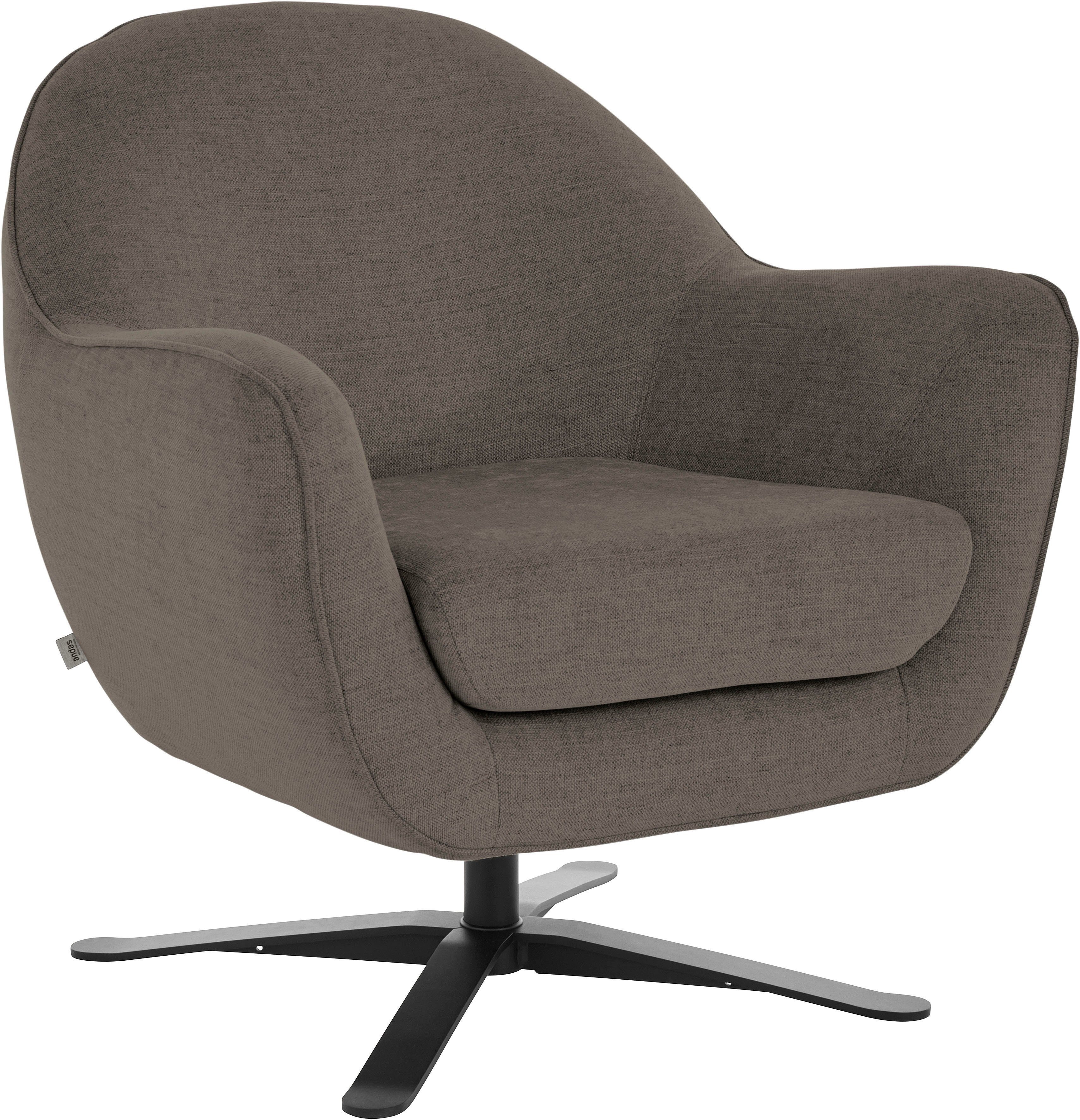 Home affaire Drehsessel Stavre, Loungesessel mit Drehfunktion, in moderner Optik, mit elegantem Drehfuß