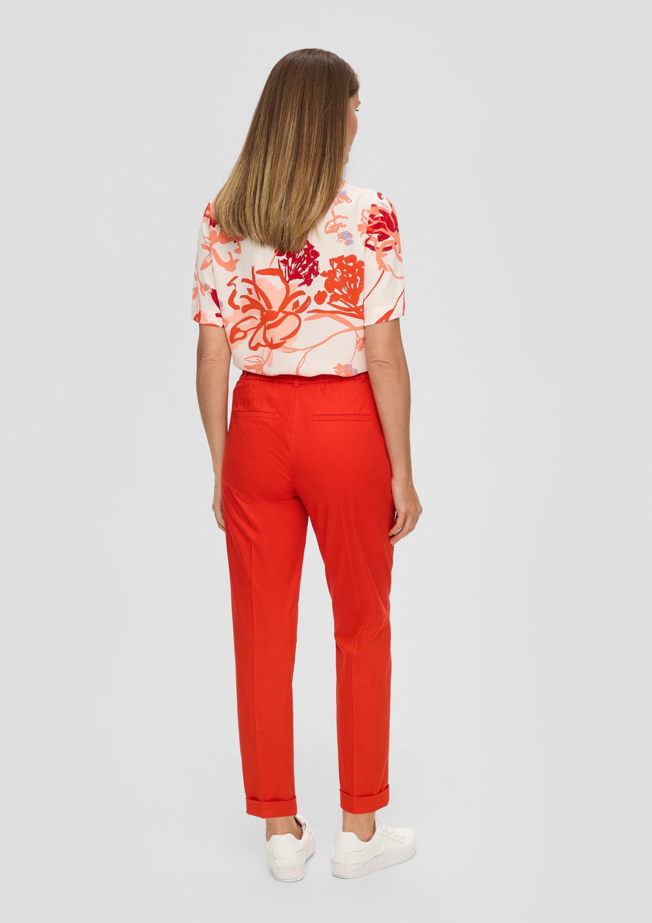 s.Oliver Chinos Hose Tapered-Leg-Hose aus Baumwollmix mit Bundfalte