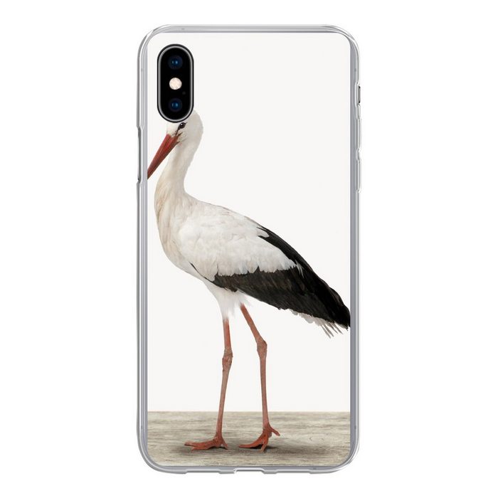 MuchoWow Handyhülle Storch - Vogel - Tiere - Jungen - Kinder - Mädchen Handyhülle Apple iPhone Xs Smartphone-Bumper Print Handy