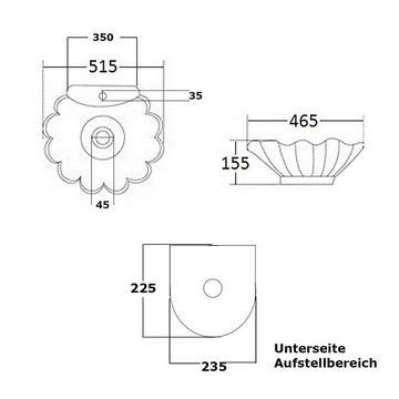 NEG Aufsatzwaschbecken NEG Aufsatz-Waschbecken Uno38A (Muschel-Form/oval) (38A)