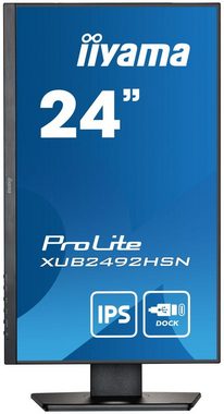 Iiyama 61cm/24 (1920x1080) ProLite XUB2492HSN-B5 16:9 4ms IPS HDMI TFT-Monitor (1920 x 1080 px, Full HD, 4 ms Reaktionszeit, 75 Hz, IPS, Lautsprecher, HDCP, Kopfhörerbuchse, Pivot, Höhenverstellbar)