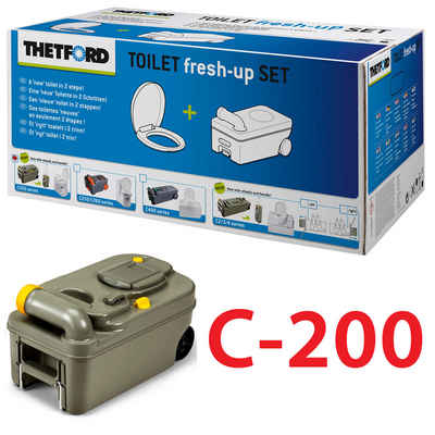 THETFORD Campingtoilette THETFORD Fresh Up Set C200 Cassette Camper Abwasser Ersatz Tank