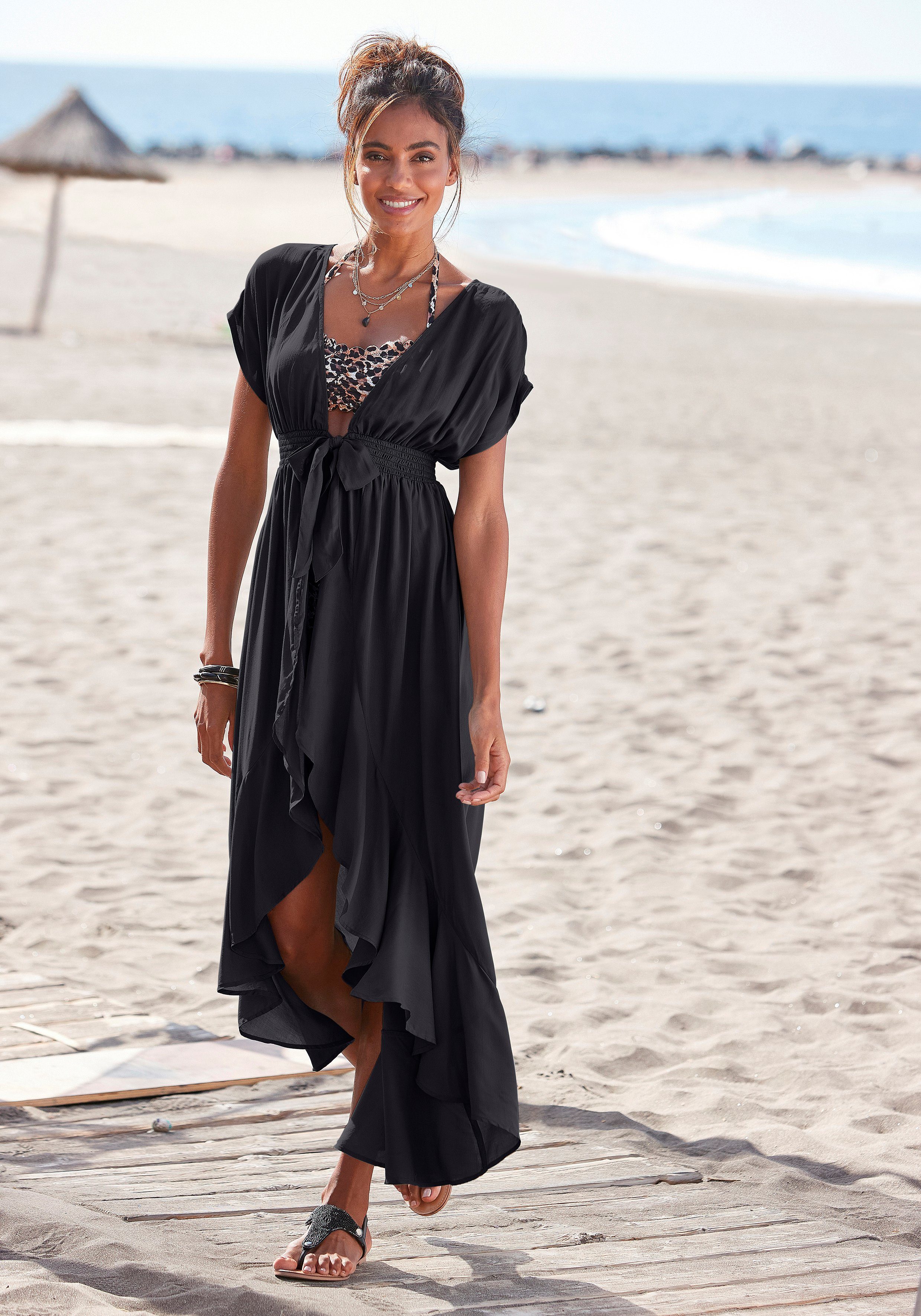 LASCANA Strandkleid mit Bändern zum Knoten
