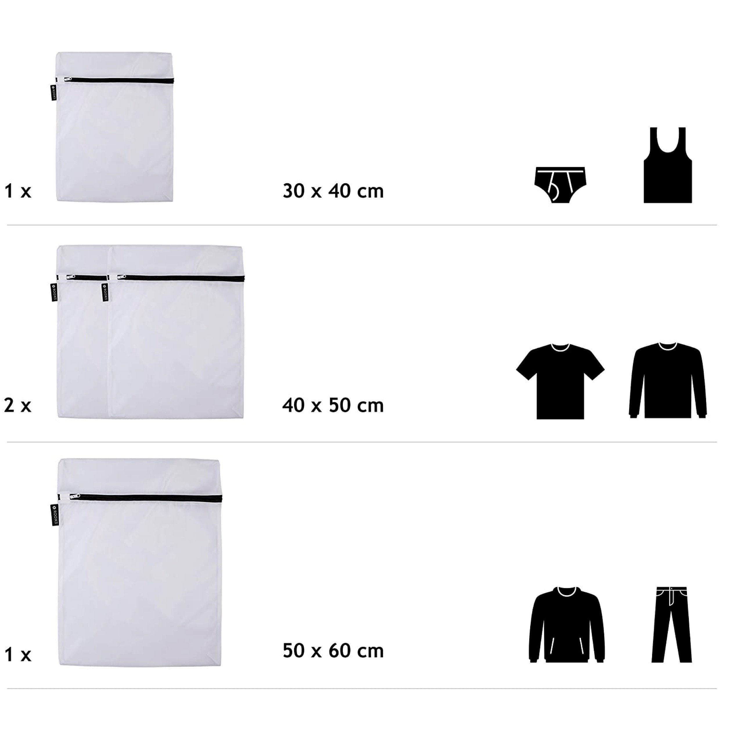 Wäschenetz Reißverschluss Wäschenetze,(Wäschesäcke, für Waschmaschine ROOXS Profi 4-St., Trockner), und robuster