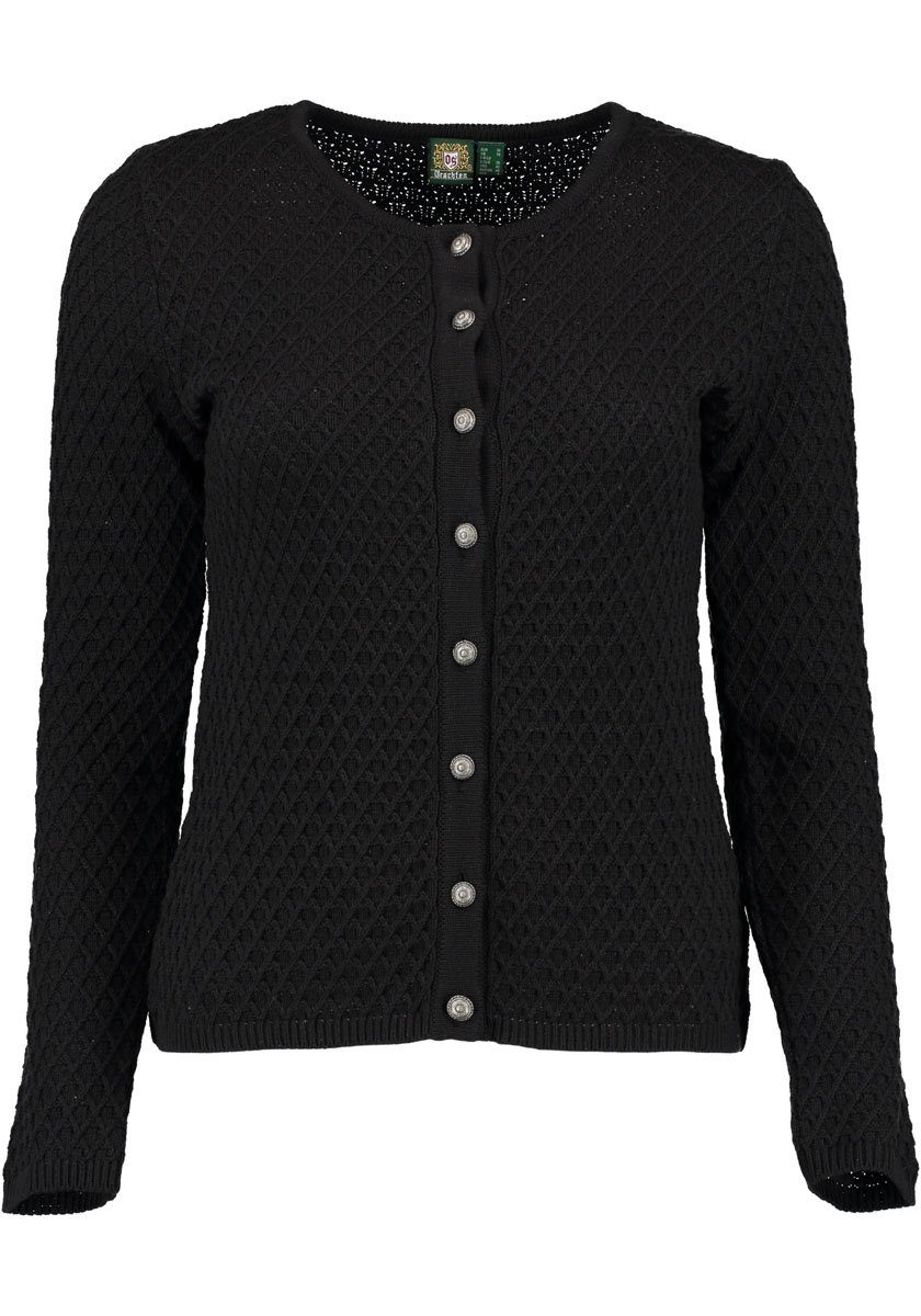 OS Trachten Strickjacke Hadeko Damen Trachtenjacke mit Zopfmuster