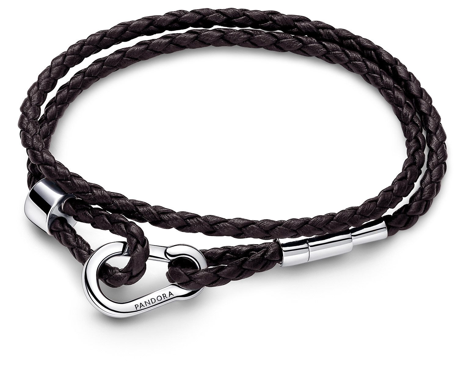 Pandora Silberarmband Doppeltes Lederfür Frauen Braun günstig online kaufen