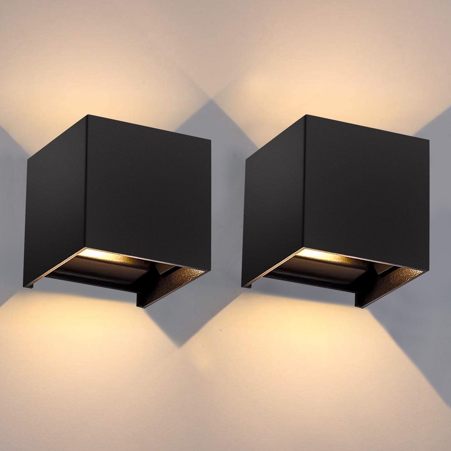 Clanmacy LED Wandleuchte 2X LED Wandleuchte günstig online kaufen