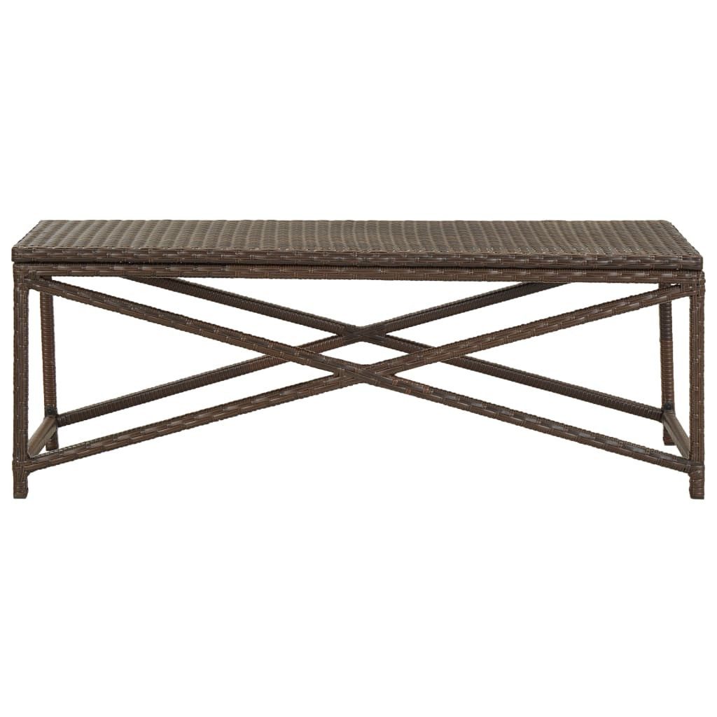 vidaXL Gartenbank Gartenbank 120 cm Poly Rattan Braun (1-St)