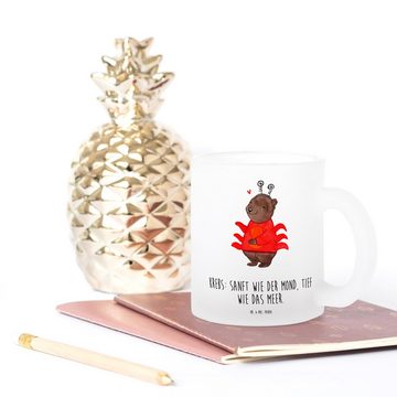 Mr. & Mrs. Panda Teeglas Krebs Astrologie - Transparent - Geschenk, Tierkreiszeichen, Teetasse, Premium Glas, Liebevolles Design