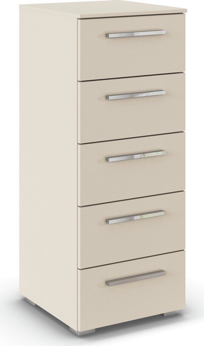 rauch Schubkastenkommode Highboard Sideboard Kommode MONTCLAR Frontauswahl Dekor/Hochglanz/Glas (in 2 Breiten: 40 oder 80 cm / Höhe 100 cm, inkl. Soft-Close-Funktion), mit 5 geräumigen Schubladen, viele Griffvarianten MADE IN GERMANY