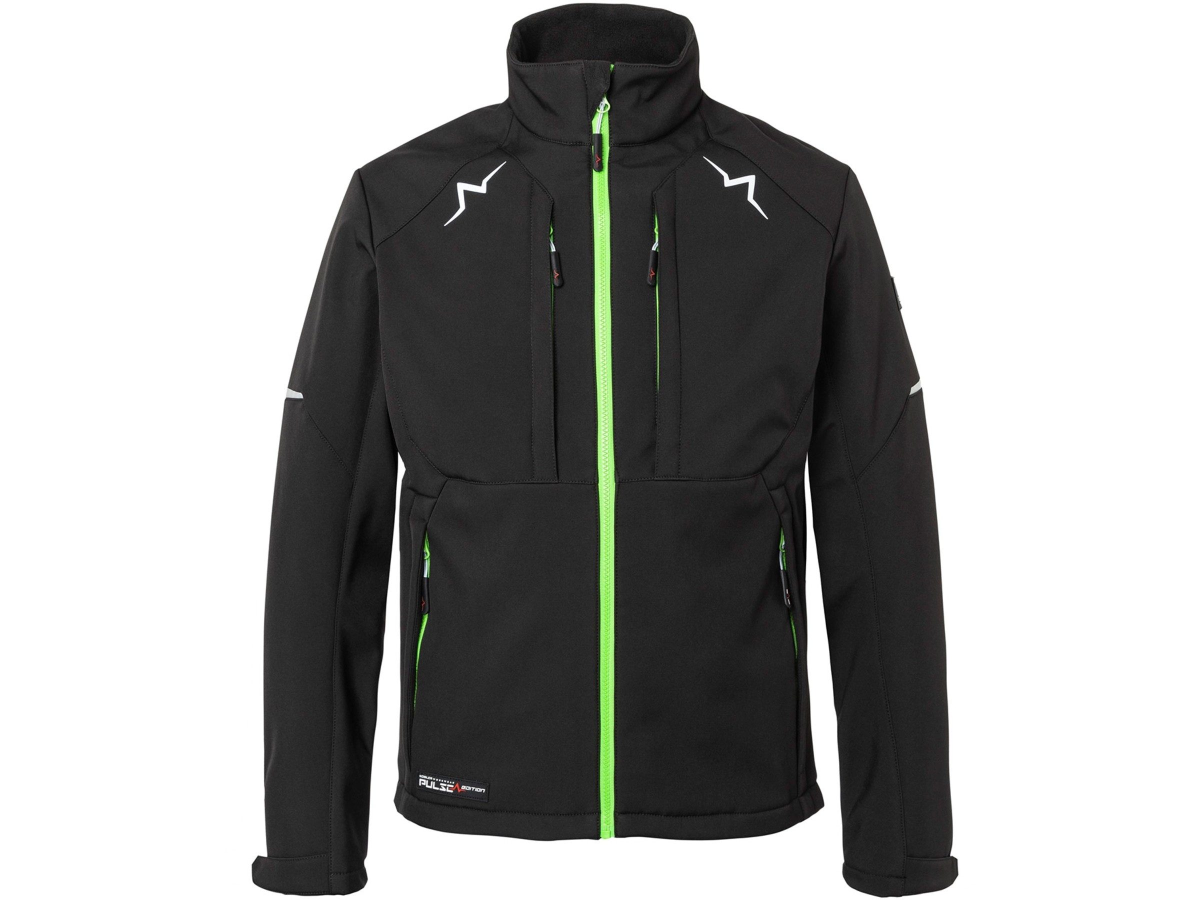 Kübler Arbeitsjacke Workwear Herren Softshelljacke PULSE schwarz/grün Arbeitsjacle