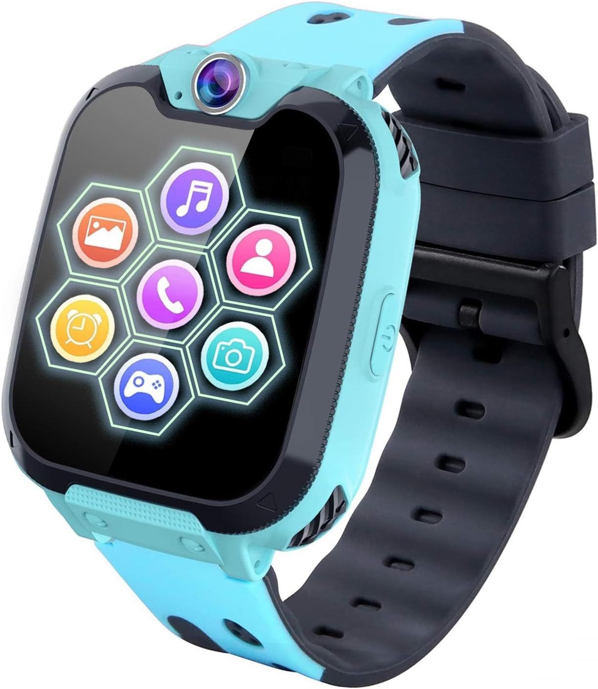 PTHTECHUS für Mädchen Jungen Touchscreen Telefon Smartwatch, mit 7 Spiel, Musik Player, Schrittzähler, Taschenlampen, Wecker,Kamera