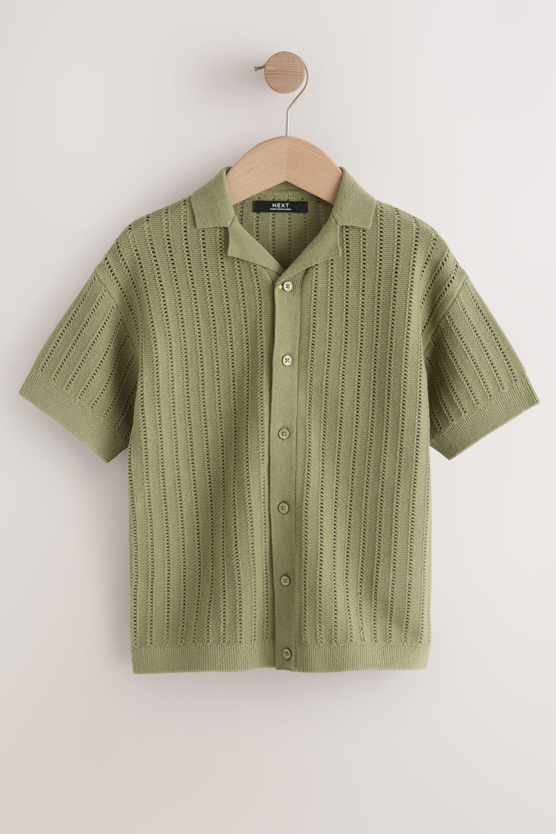 Next Polokragenpullover Strukturiertes Strick-Polo-Shirt mit Reverskragen (1-tlg)