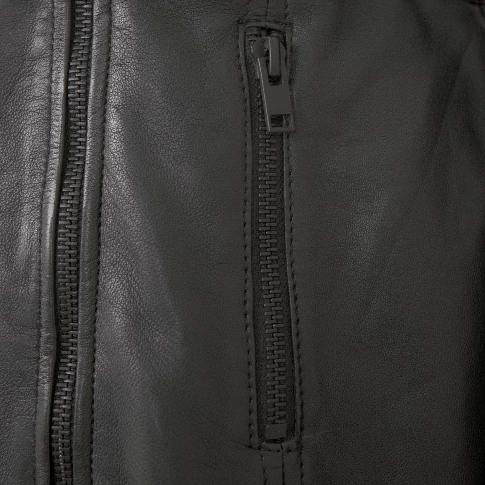 Mauritius Lederjacke G2WDenya Mauritius - Damen Ledermantel Lammnappa Gürtel schwarz