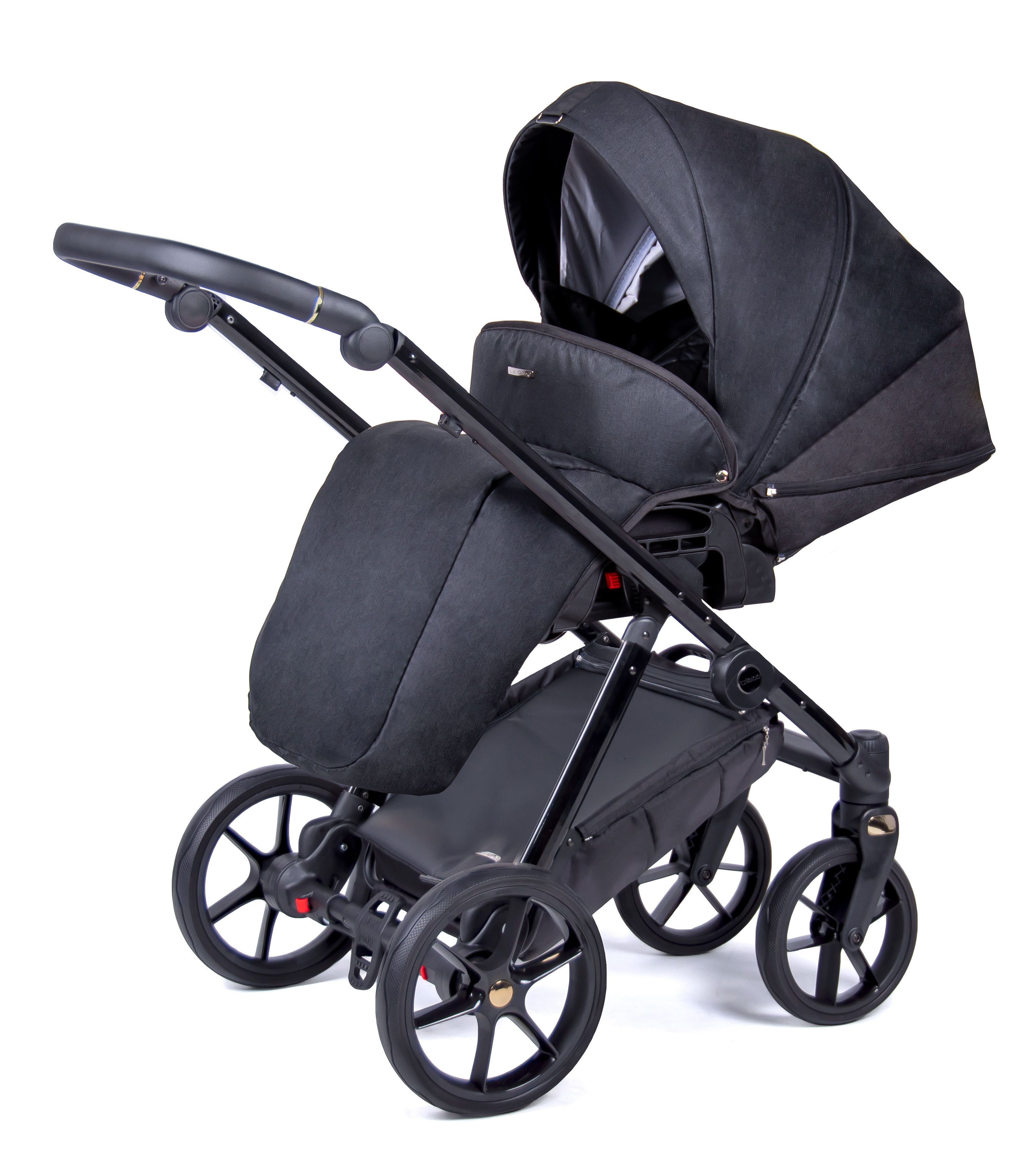 24 - Axxis = Kombi-Kinderwagen Kinderwagen-Set Gestell 1 babies-on-wheels - 2 in Schwarz Teile Designs schwarz 14 in