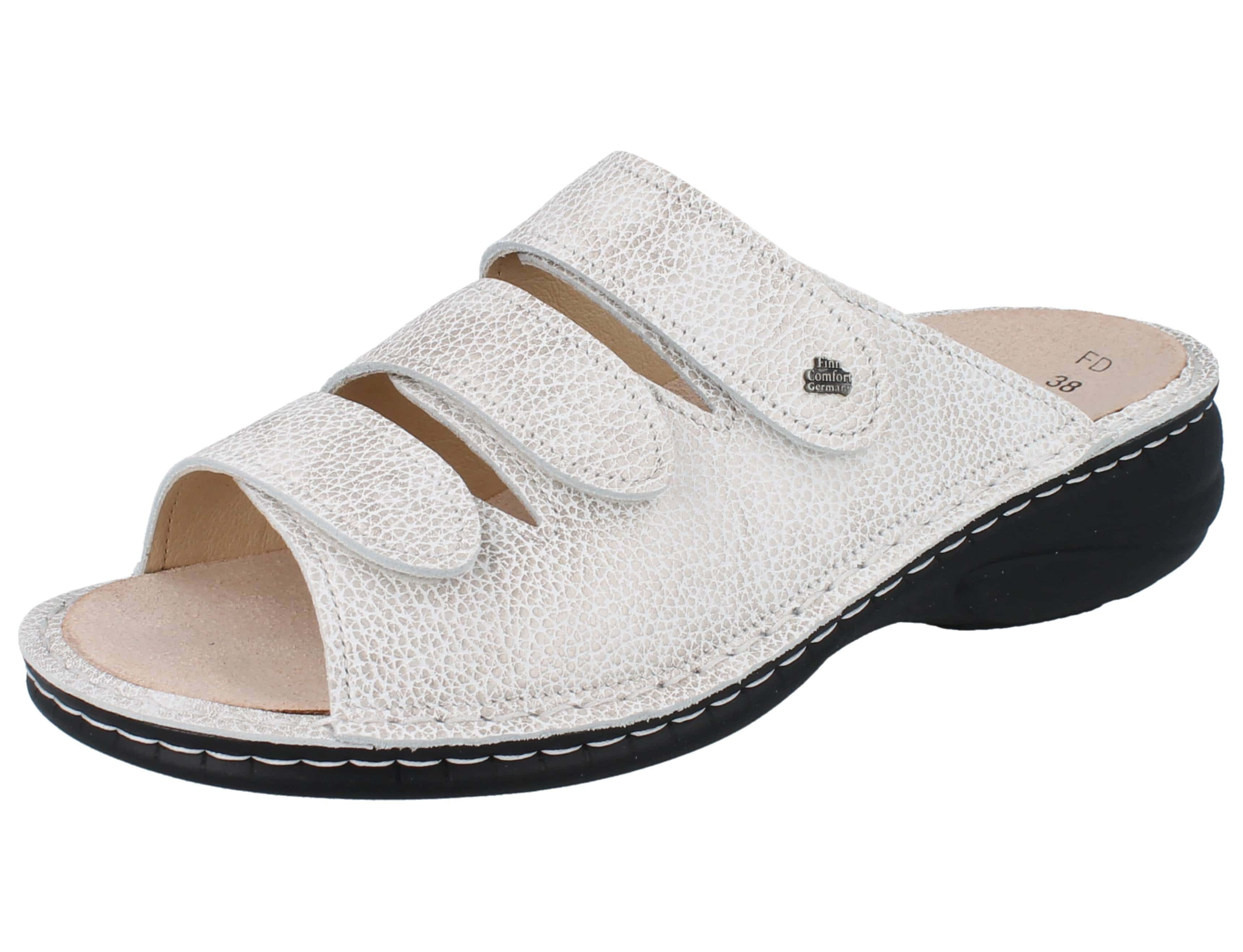FINN COMFORT Hellas Damen Pantolette taupe beige Glattleder - Größe: Pantolette