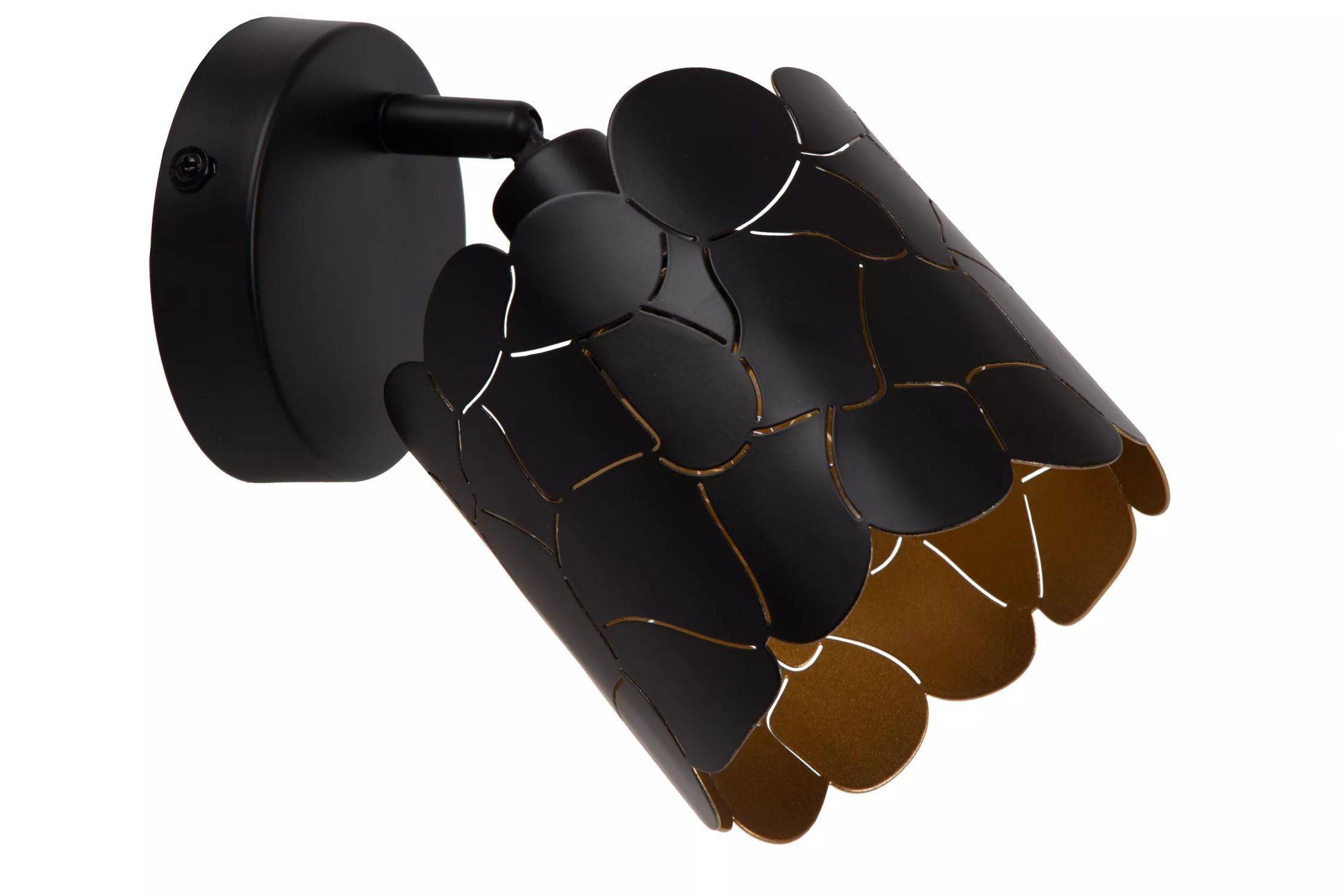 Licht-Erlebnisse Wandstrahler GAVI, ohne Leuchtmittel, Metall E14 verstellbar B: 12 cm in Schwarz Gold Modern