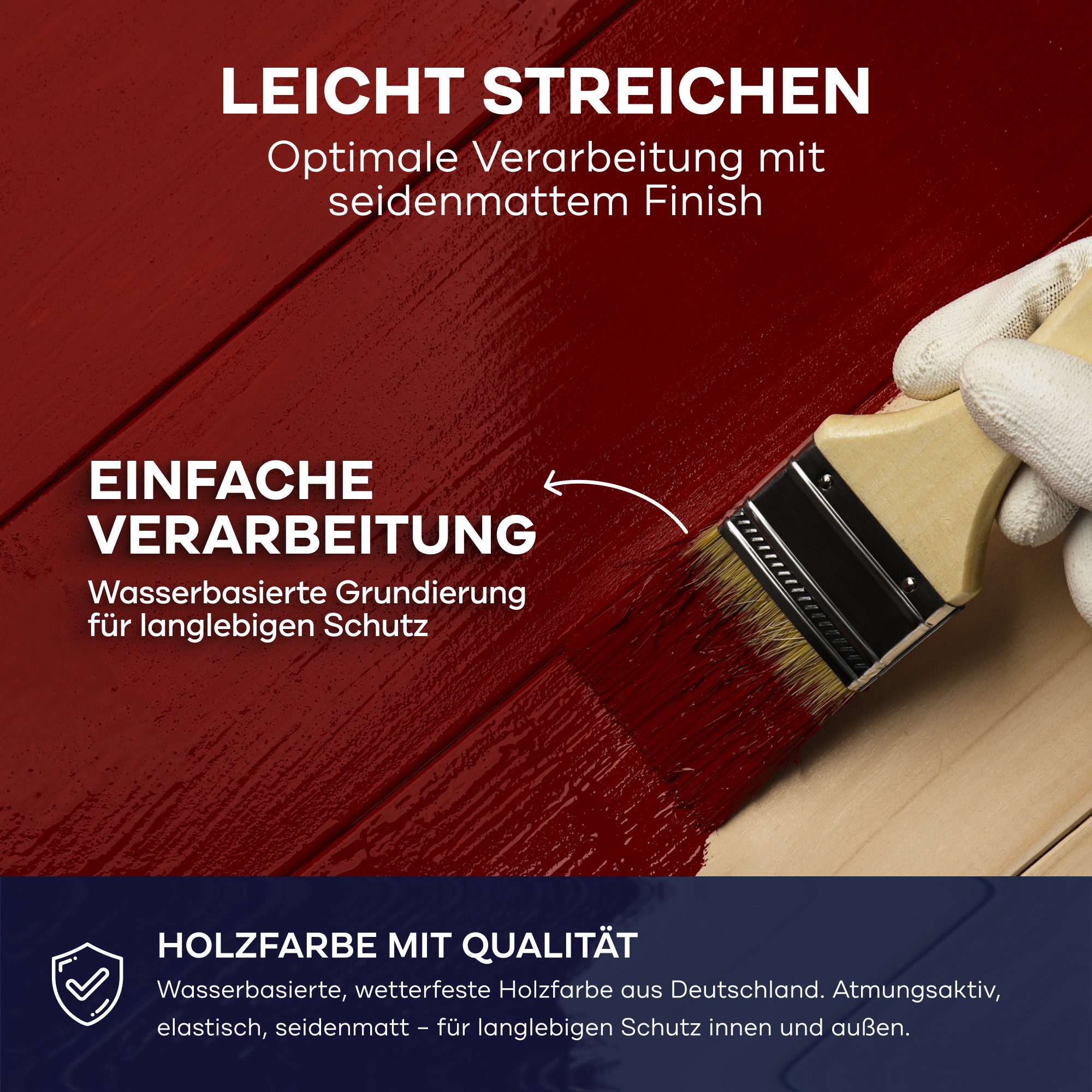 plid Holzlack Holzfarbe Holzlack Schwedenhausfarbe Landhausfarbe Dauerschutzfarbe, Schnelltrocknend, verarbeitungsfertig