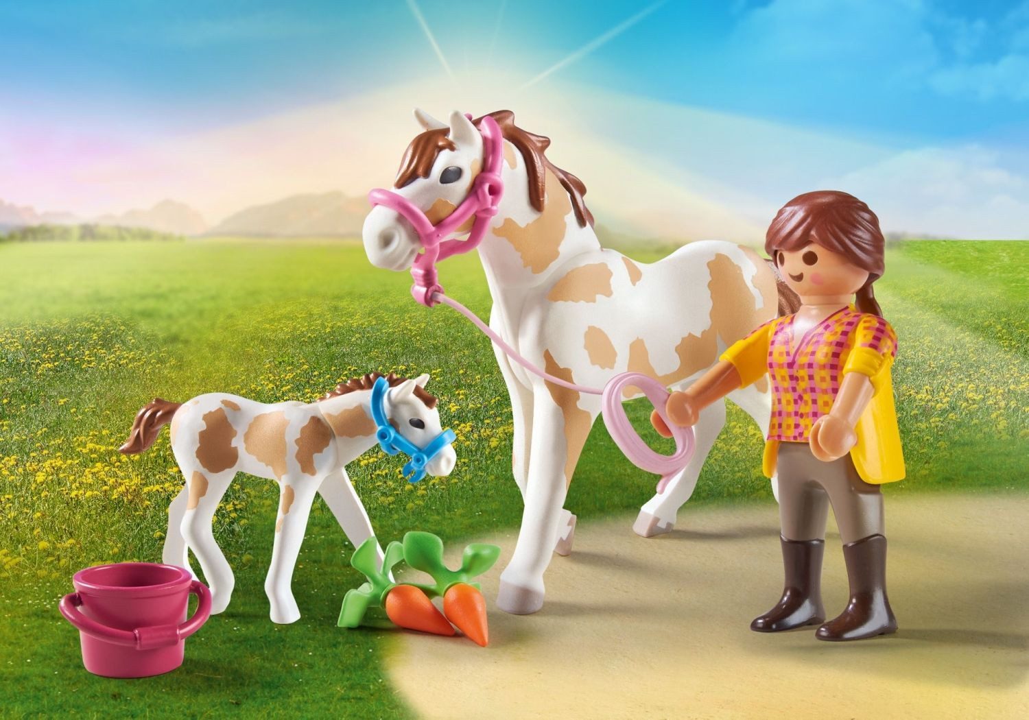 Playmobil® Country Life Pferd mit Fohlen Konstruktions-Spielset, (Pferd mit Fohlen), Made in Europe