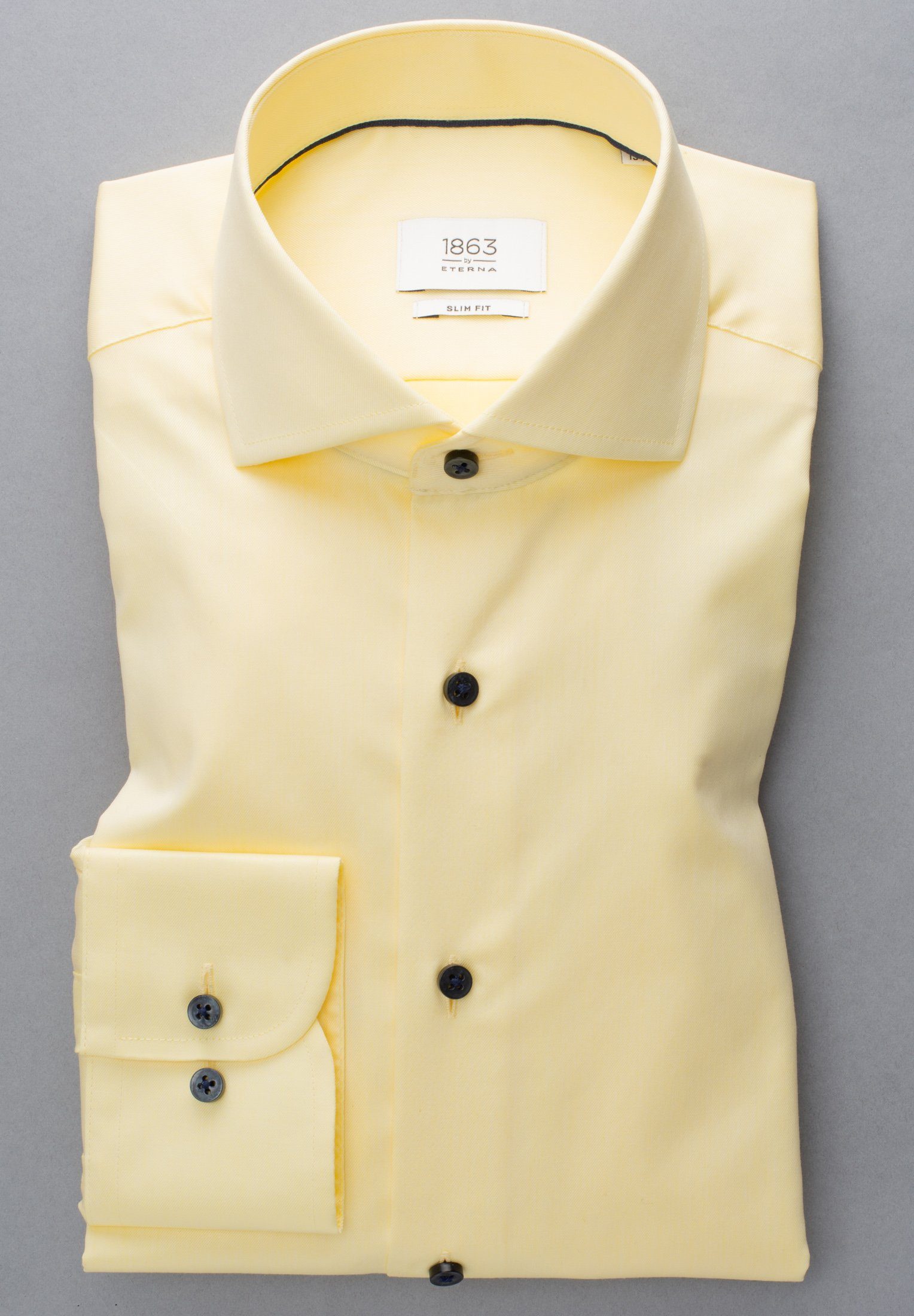 Langarmhemd Eterna Shirt Gelb Luxury Twill Langarm