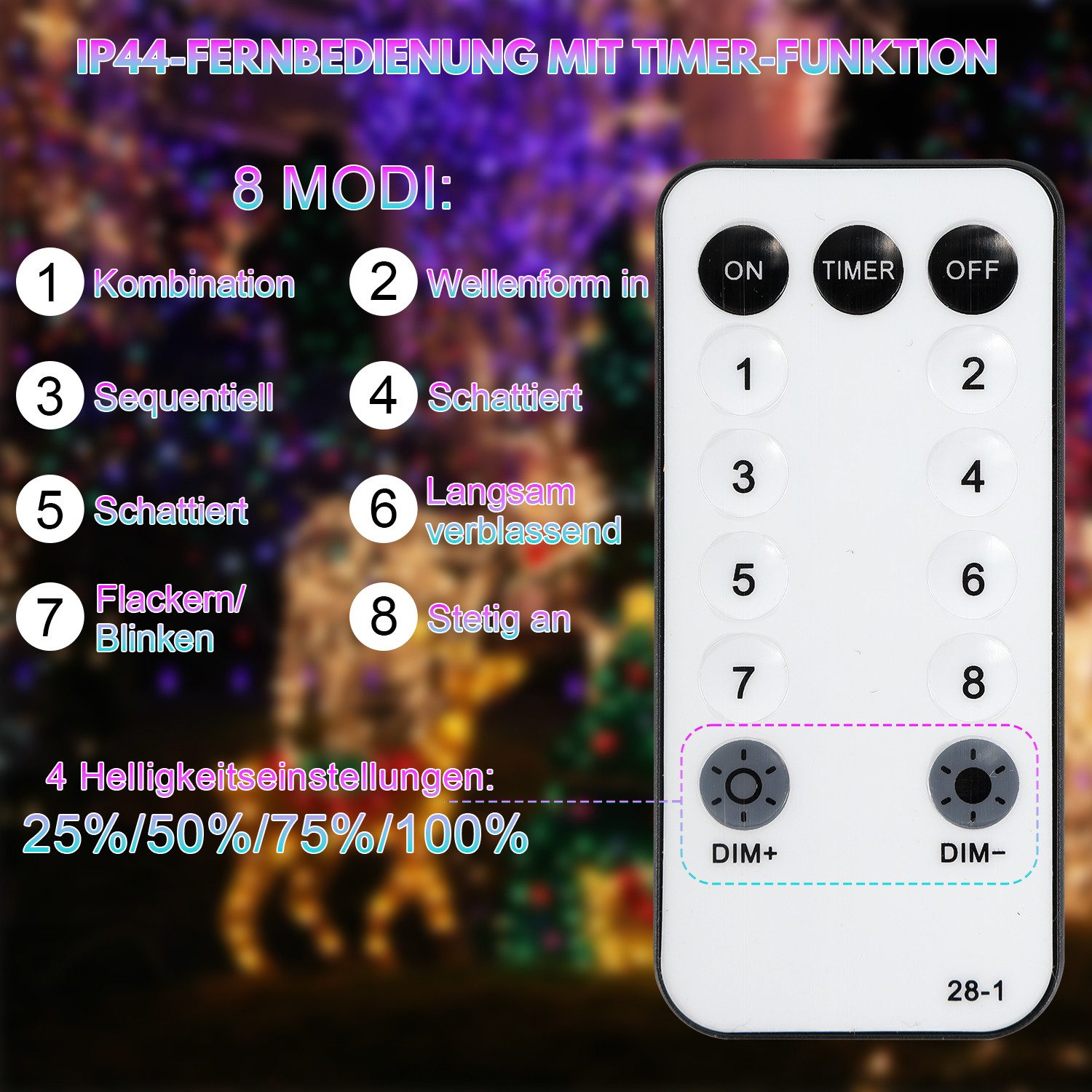 Clanmacy LED-Lichterschlauch LED Lichterschlauch Außen/Innen Lichterkette,mit Timer 8 Leuchtmode