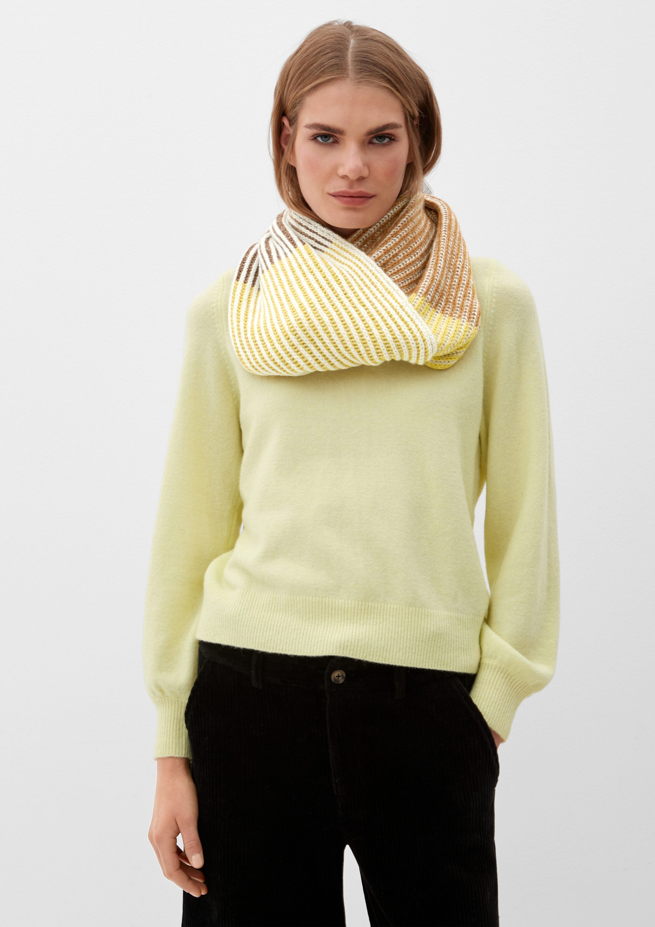 s.Oliver Loop Snood, Loop-Schal aus Baumwollmix mit Wolle