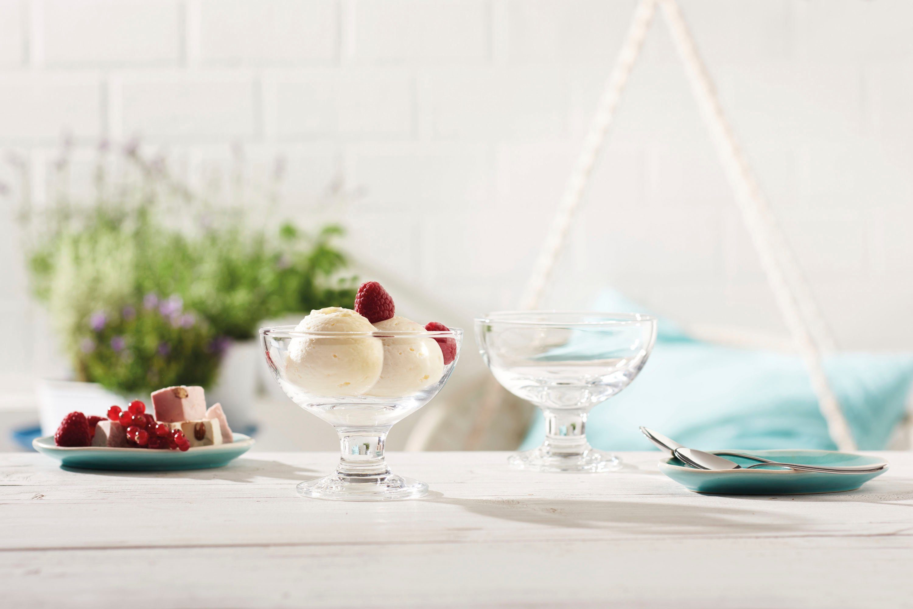 LEONARDO Servierschale CUCINA, Glas, auf Fuß, 360 ml, 4er Set