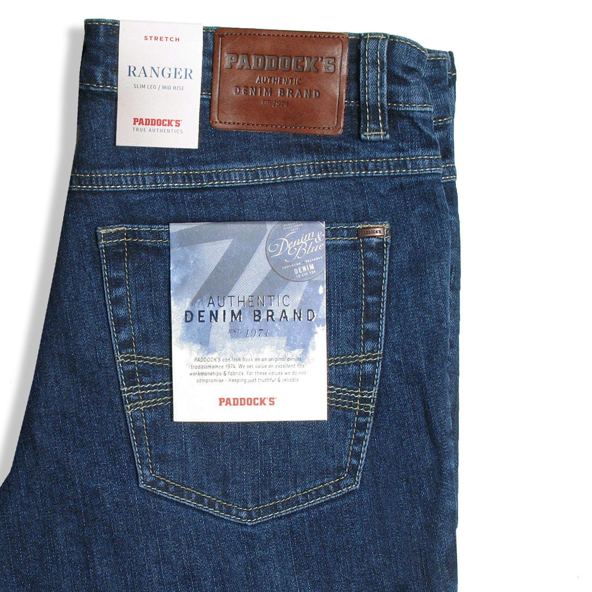 dark blue Denim Ranger Ospig stone Paddock's 4480 Stretch 5-Pocket-Jeans