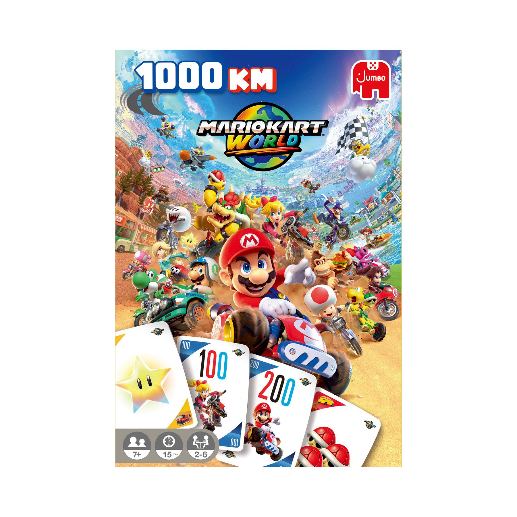 Jumbo Spiele Spiel 1000KM - Pocket - Mario Kart World, Kartenspiel