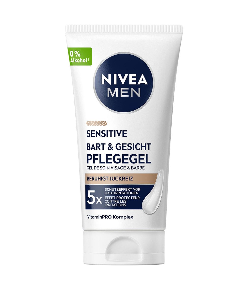 Nivea Men After Shave Lotion NIVEA MEN Sensitive Bart & Gesichtspflege Gel 2x 50ml Set, 2-tlg., 2 x 50ml