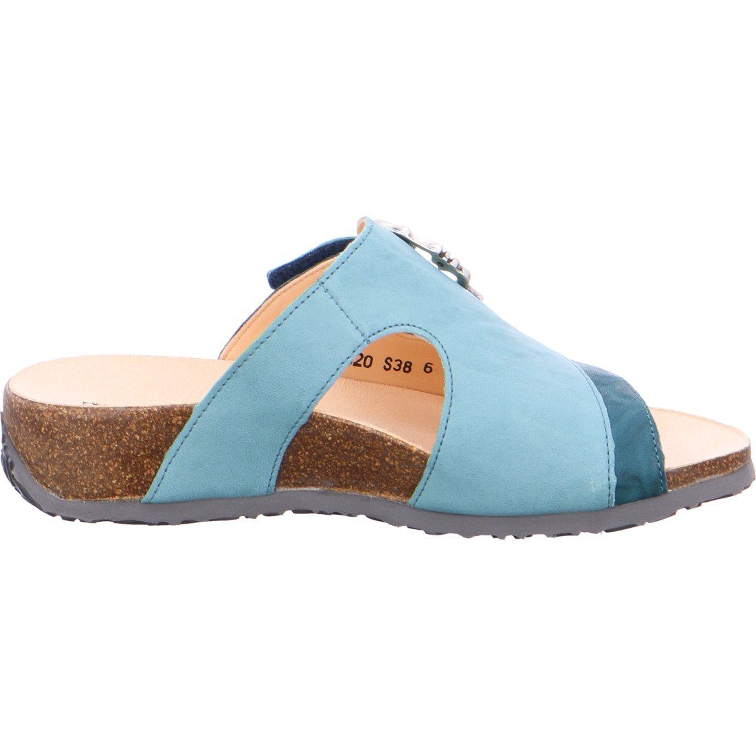 Pantolette Damen Leder Pantolette Think! 048382 - blau Mizzi Think! Schuhe,