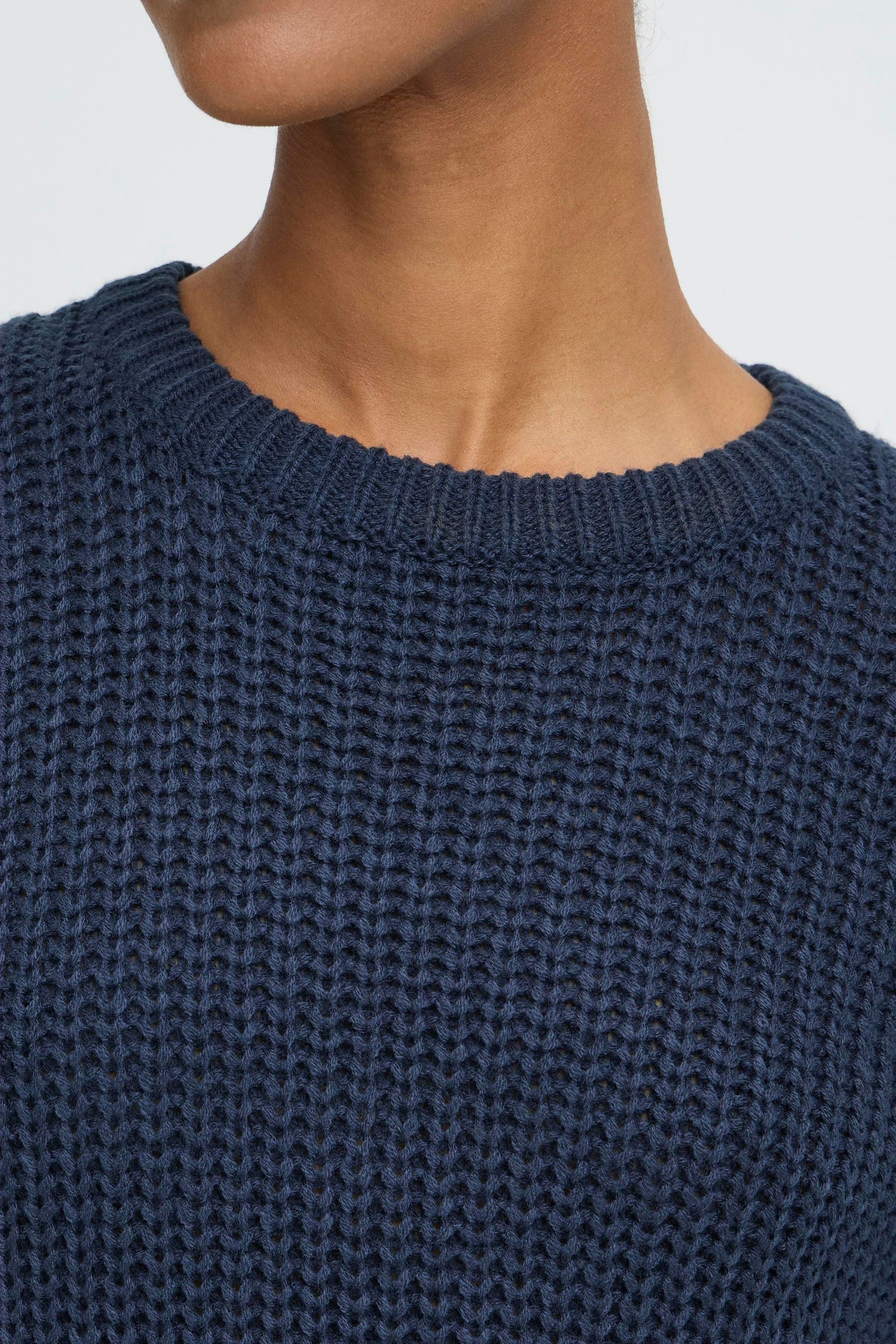 OXMO Strickpullover OXEdna Moderner Pullover mit Aufdruck