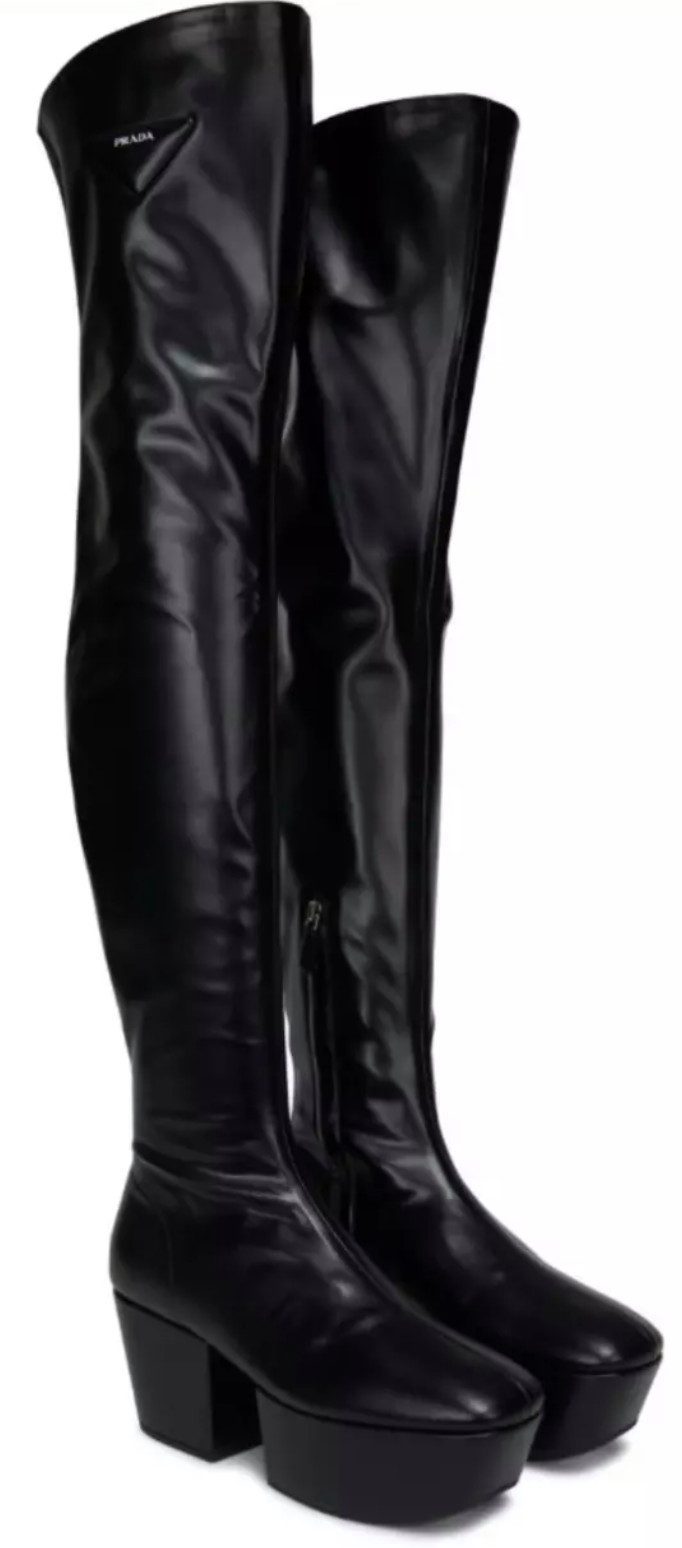 PRADA Over-the-knee Platform Boots Overkneestiefel Debütiert günstig online kaufen