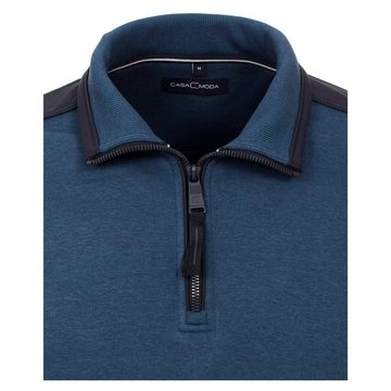 CASAMODA Sweater Übergrößen Troyer-Sweatshirt jeansblau CasaModa