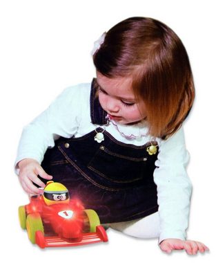 bbJunior Spielzeug-Auto Spielzeugauto - Push & Glow Formula Fun (rot), leuchtet und spielt Melodien