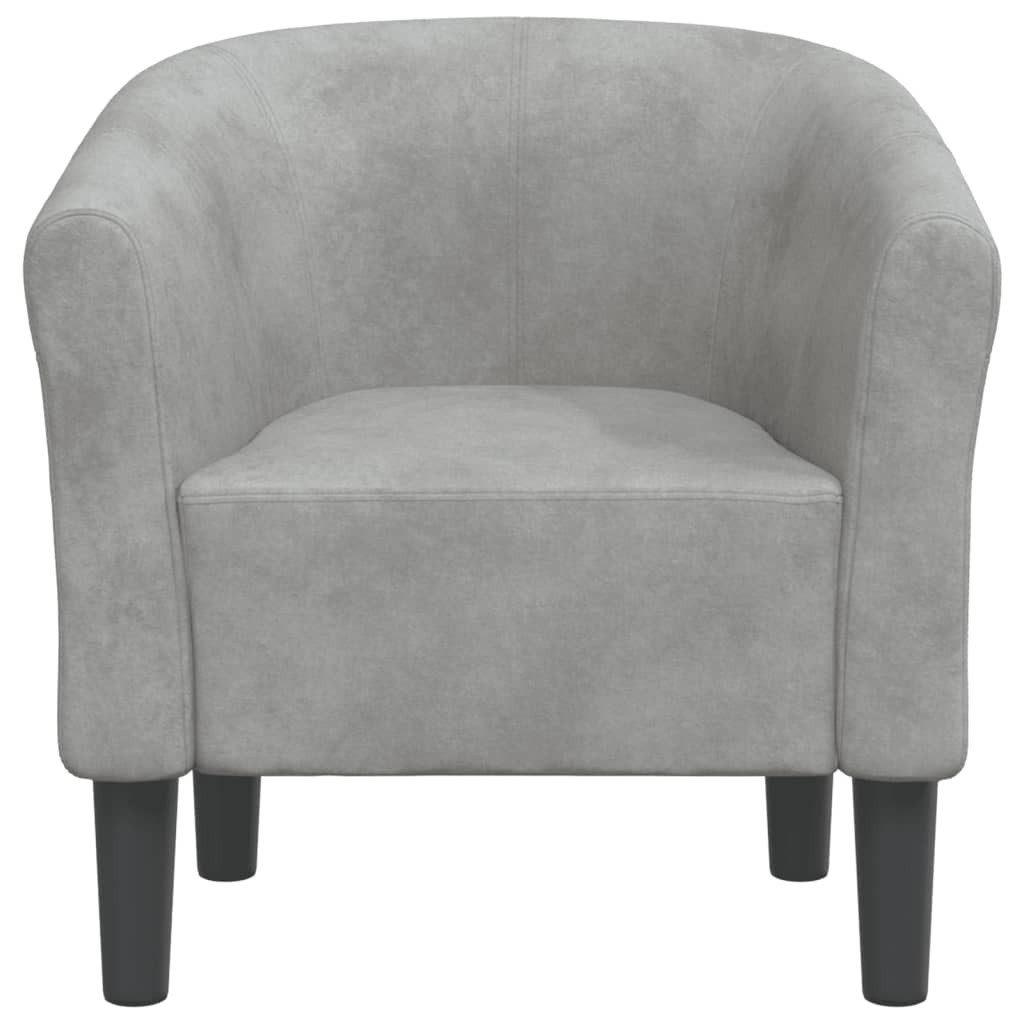 furnicato Cocktailsessel Moderner Clubsessel Hellgrau 70 x 56 x 68 cm mit Samtbezug und (1-St), Bequemer Sessel mit Schaumstoffpolsterung für das Wohnzimmer