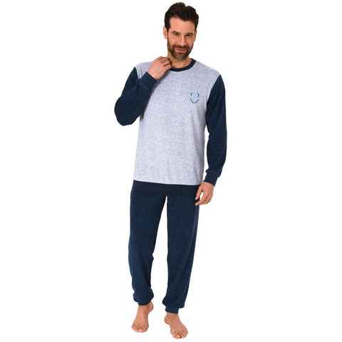 Normann Pyjama Herren Frottee Pyjama langarm Schlafanzug mit Bündchen - 212 13 801