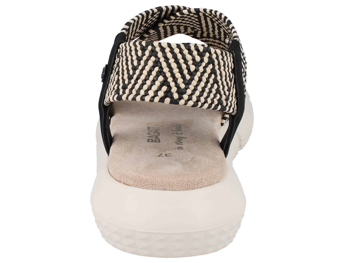 bugatti BAGATT Damen Sandalette schwarz beige Textil - Größe: 42 Sandale